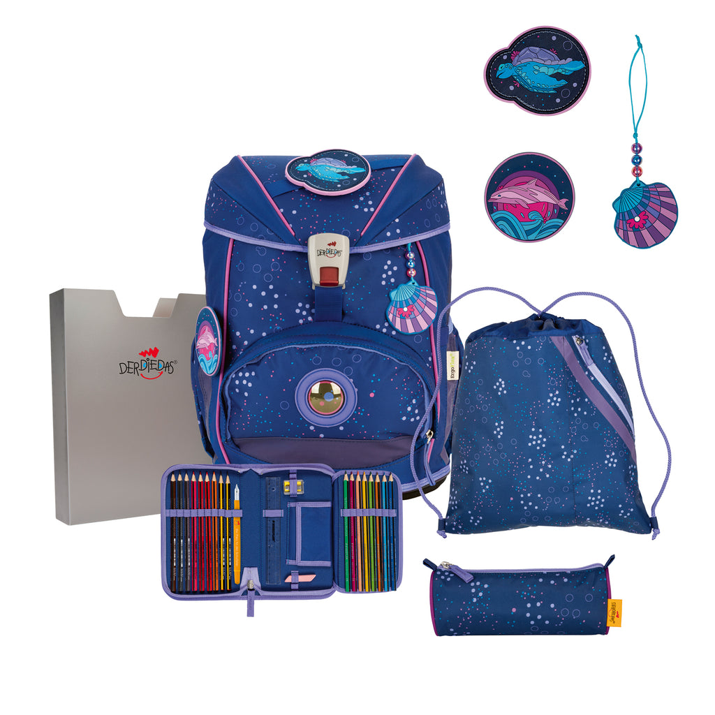 DerDieDas Schulranzen-Set Ergoflex Light, Deep Ocean
