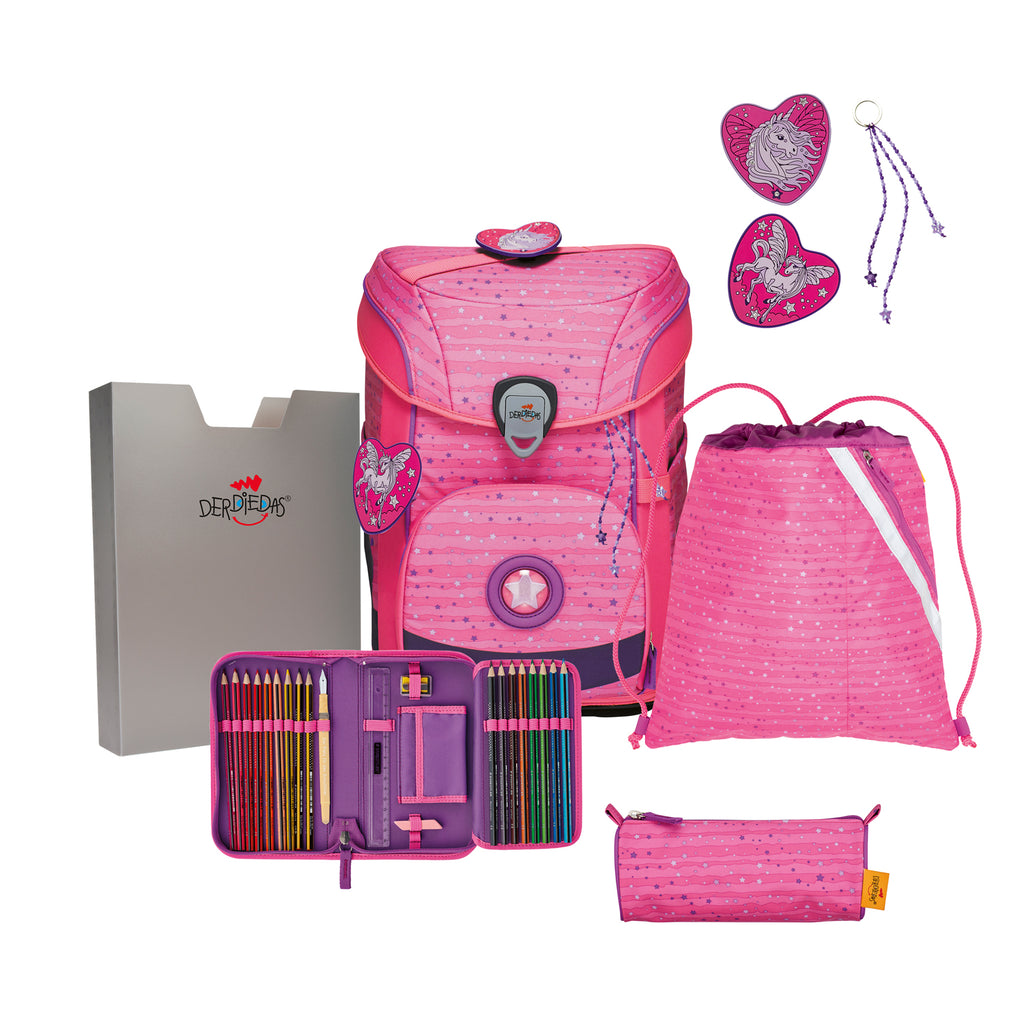 DerDieDas Schulranzen-Set Ergoflex Easy, Pretty Unicorm