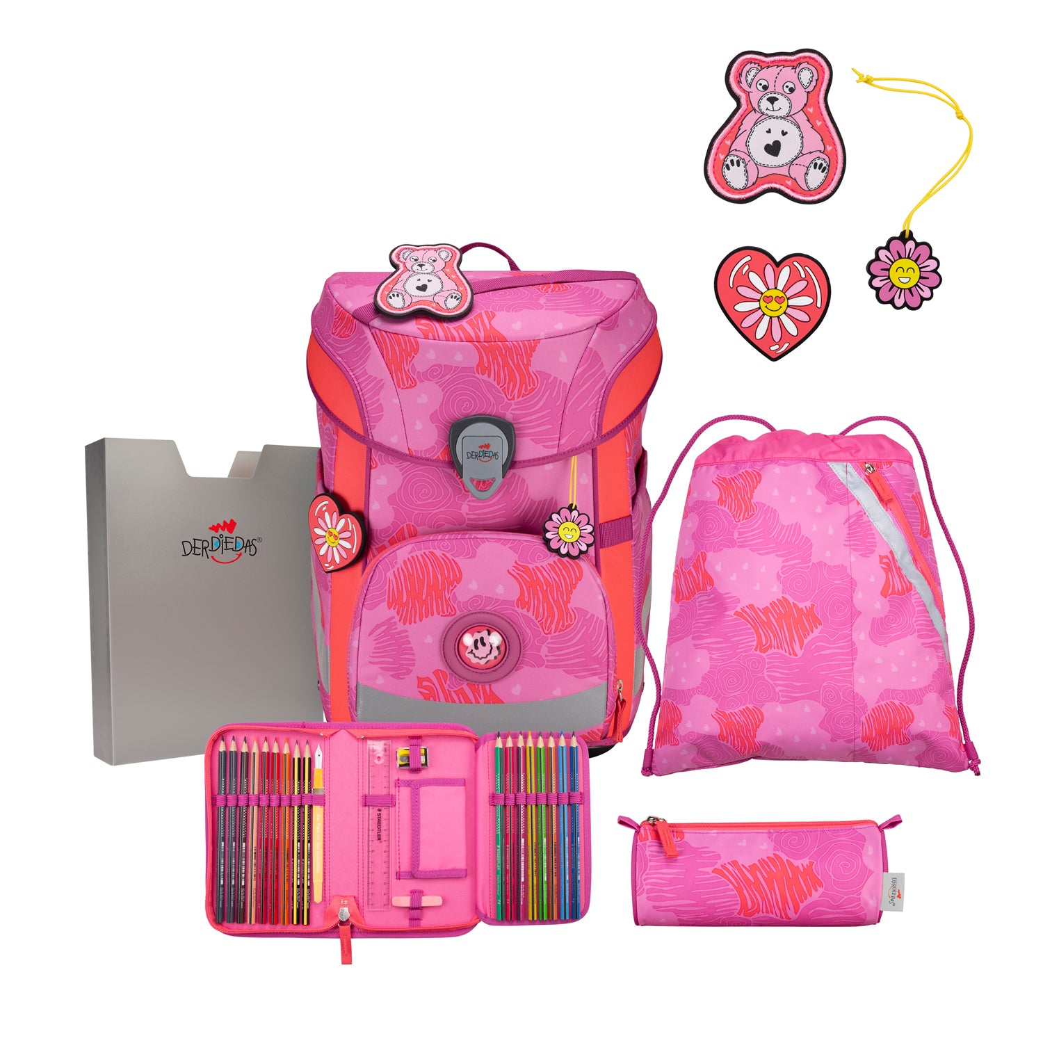 DerDieDas Schulranzen-Set Ergoflex Easy, Roses