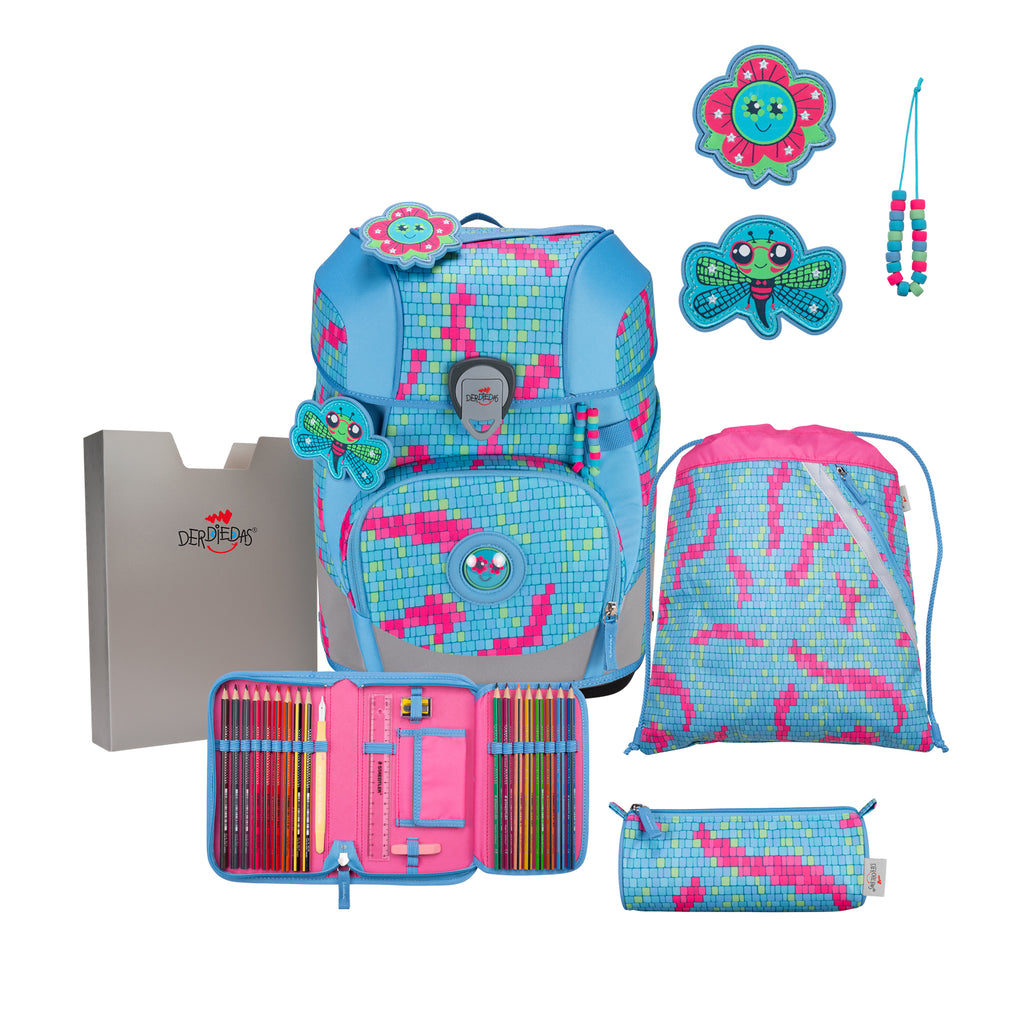 DerDieDas Schulranzen-Set Ergoflex Tiny, Happy Pixel