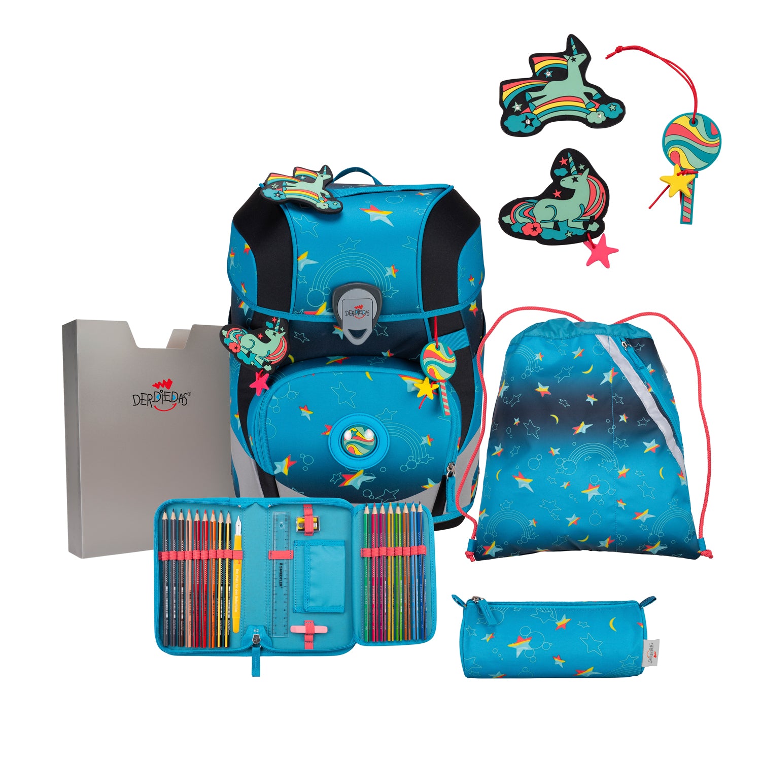 DerDieDas Schulranzen-Set Ergoflex Tiny, Rainbow Star