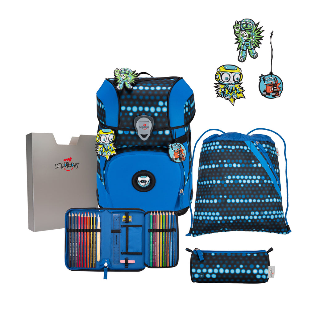 DerDieDas Schulranzen-Set Ergoflex Tiny, Blue Robot