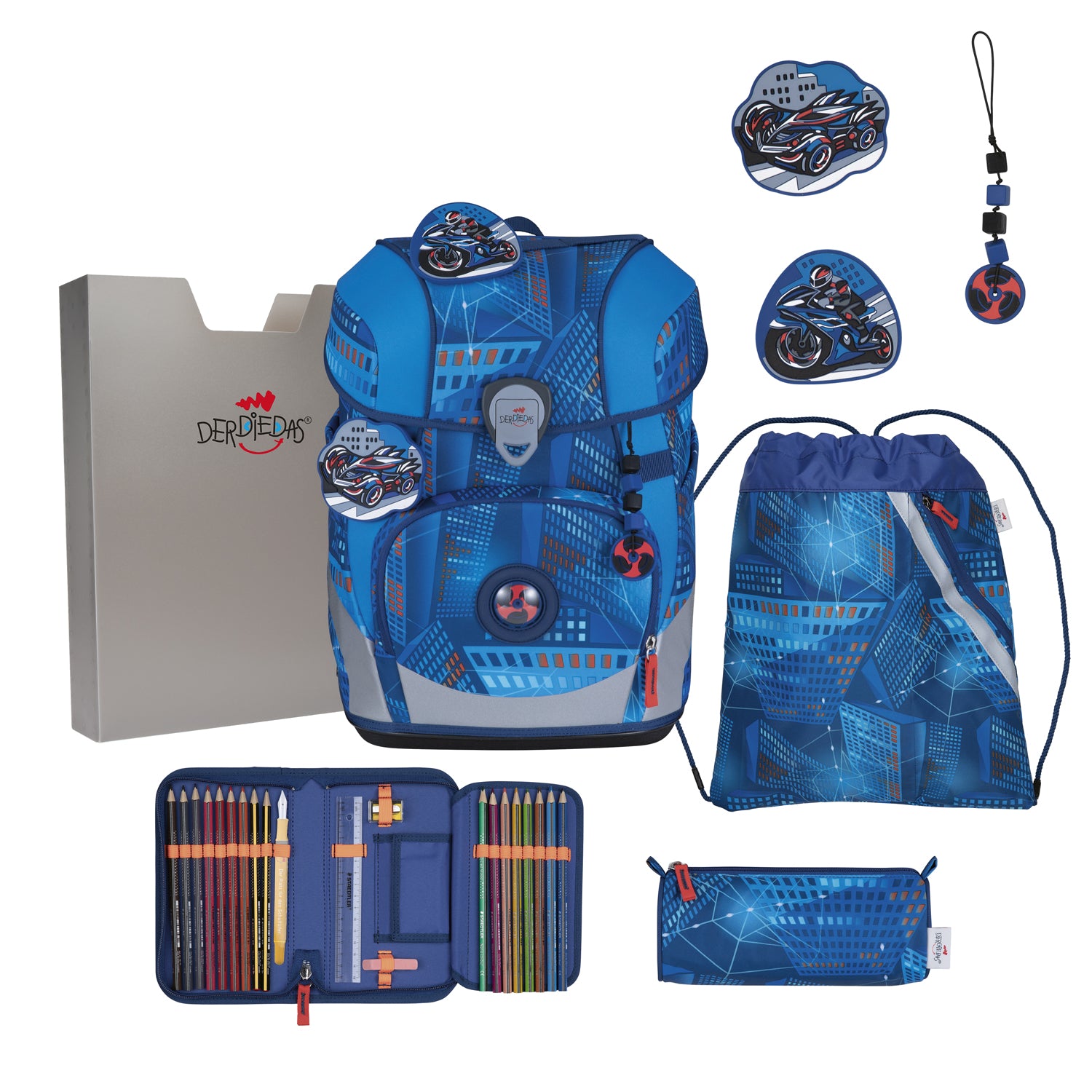 DerDieDas Schulranzen-Set Ergoflex Tiny, Turbo Speed