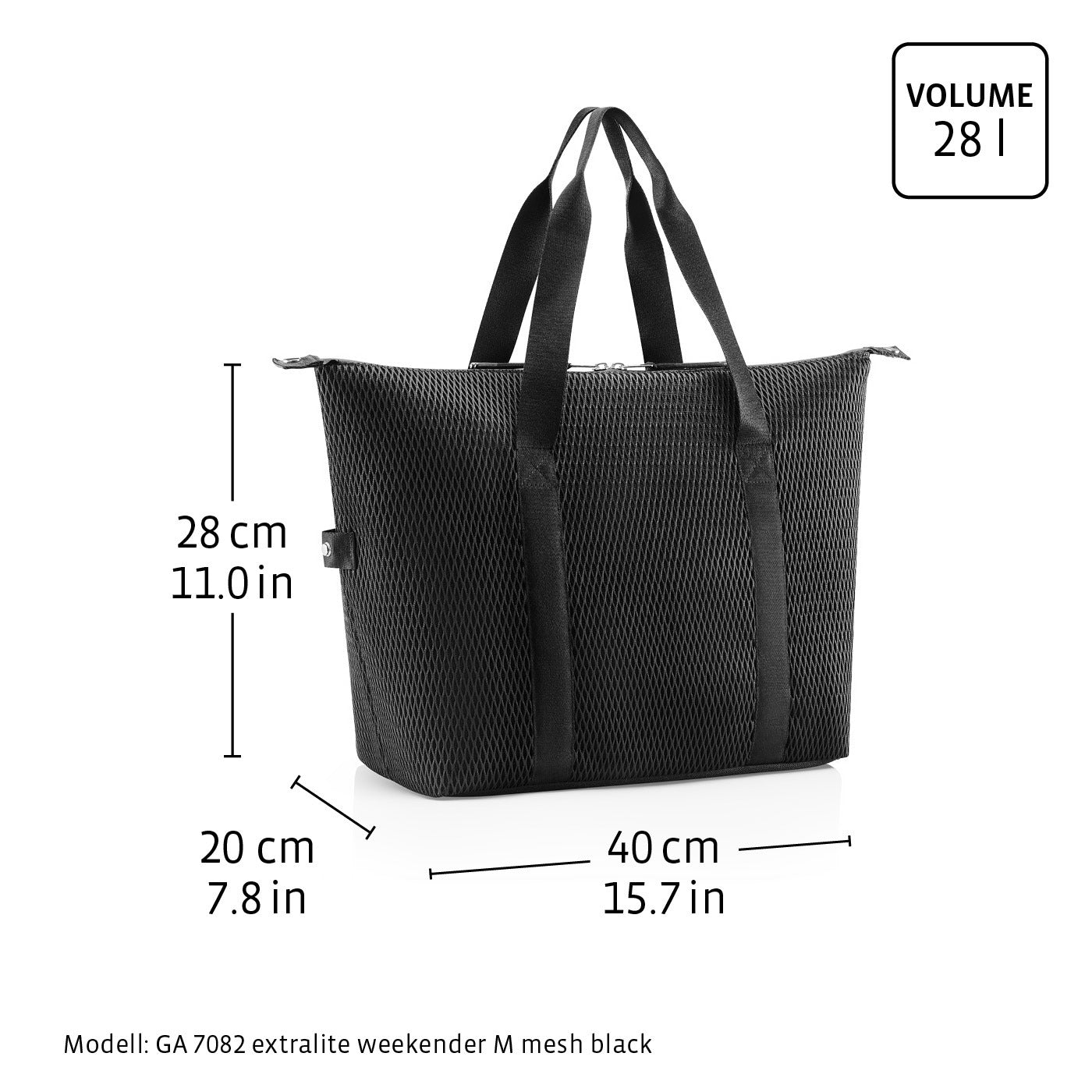 Reisenthel Extralite Weekender M, Mesh Black – Produktansicht 10