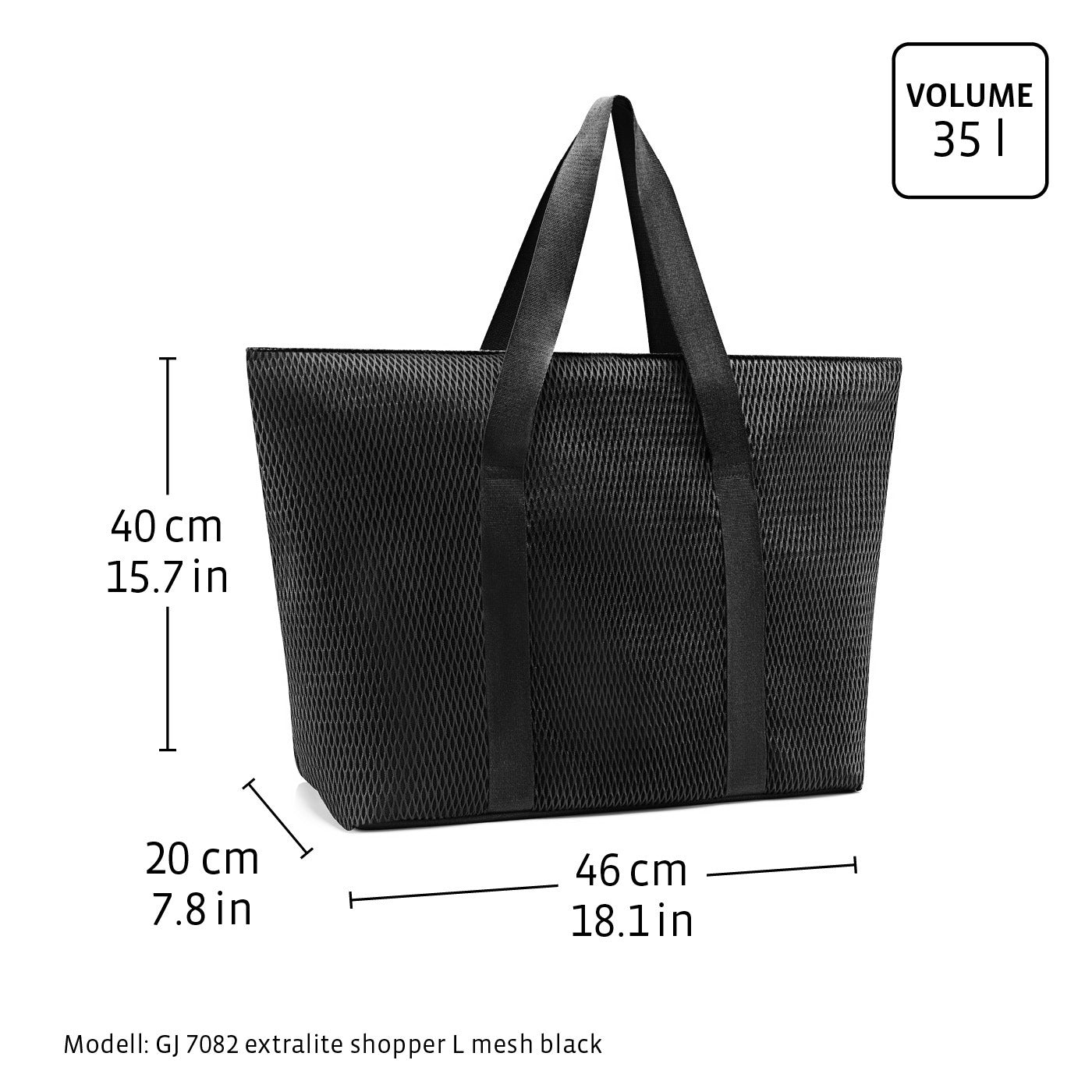 Reisenthel Extralite Shopper L, Mesh Black – Produktansicht 10