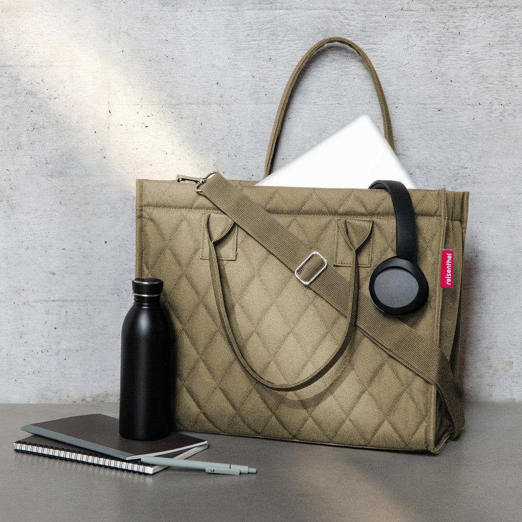 Reisenthel Daily Shopper Business, Rhombus Olive – Produktansicht 2