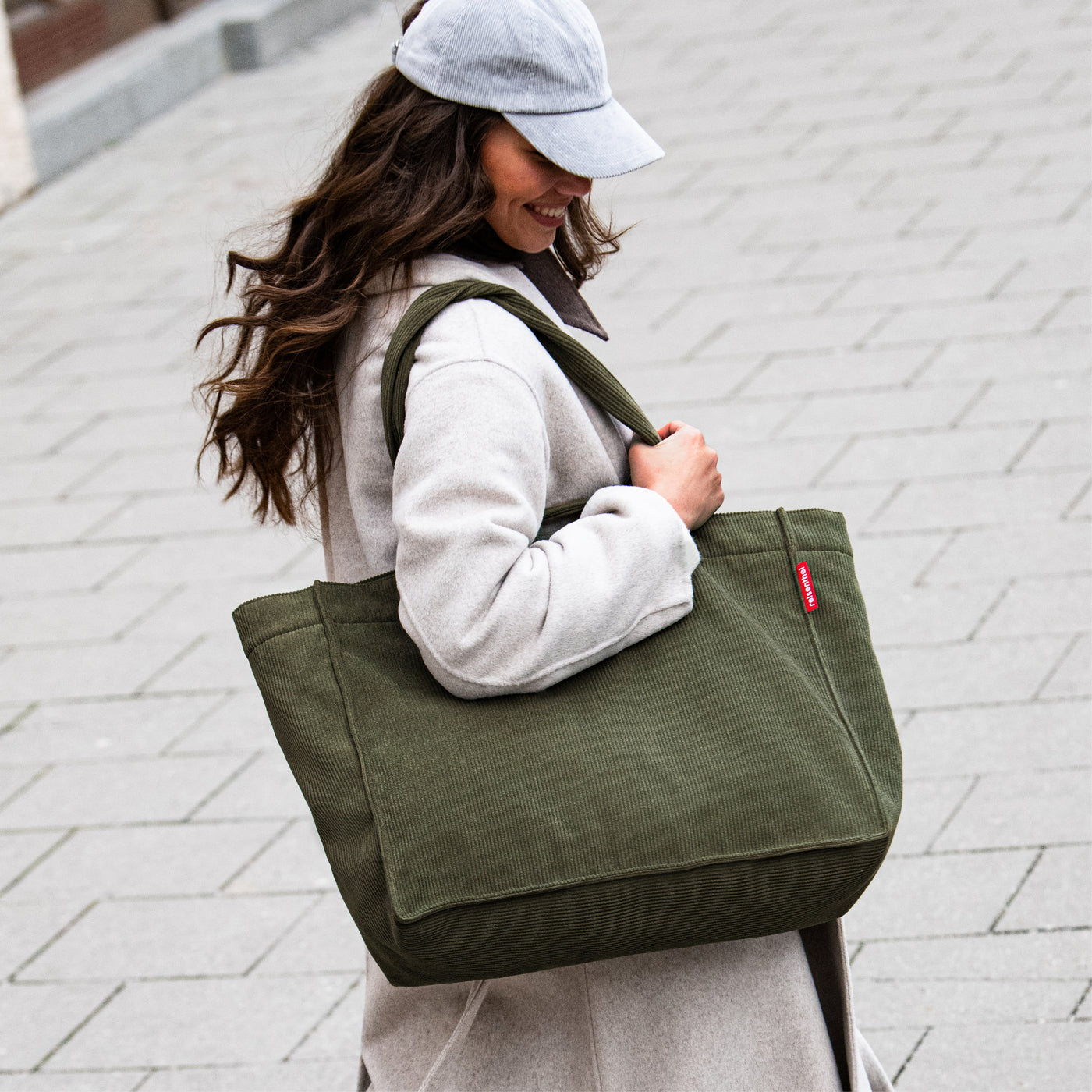 Reisenthel Softshopper, Cord Dark Matcha – Produktansicht 3