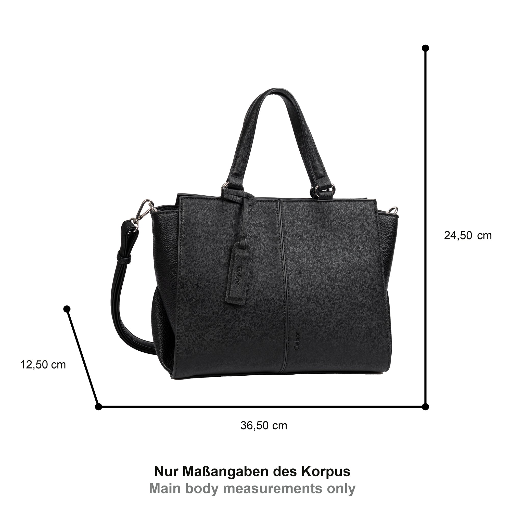 Gabor Bags Marleen Shopper L, Schwarz – Ansicht 1