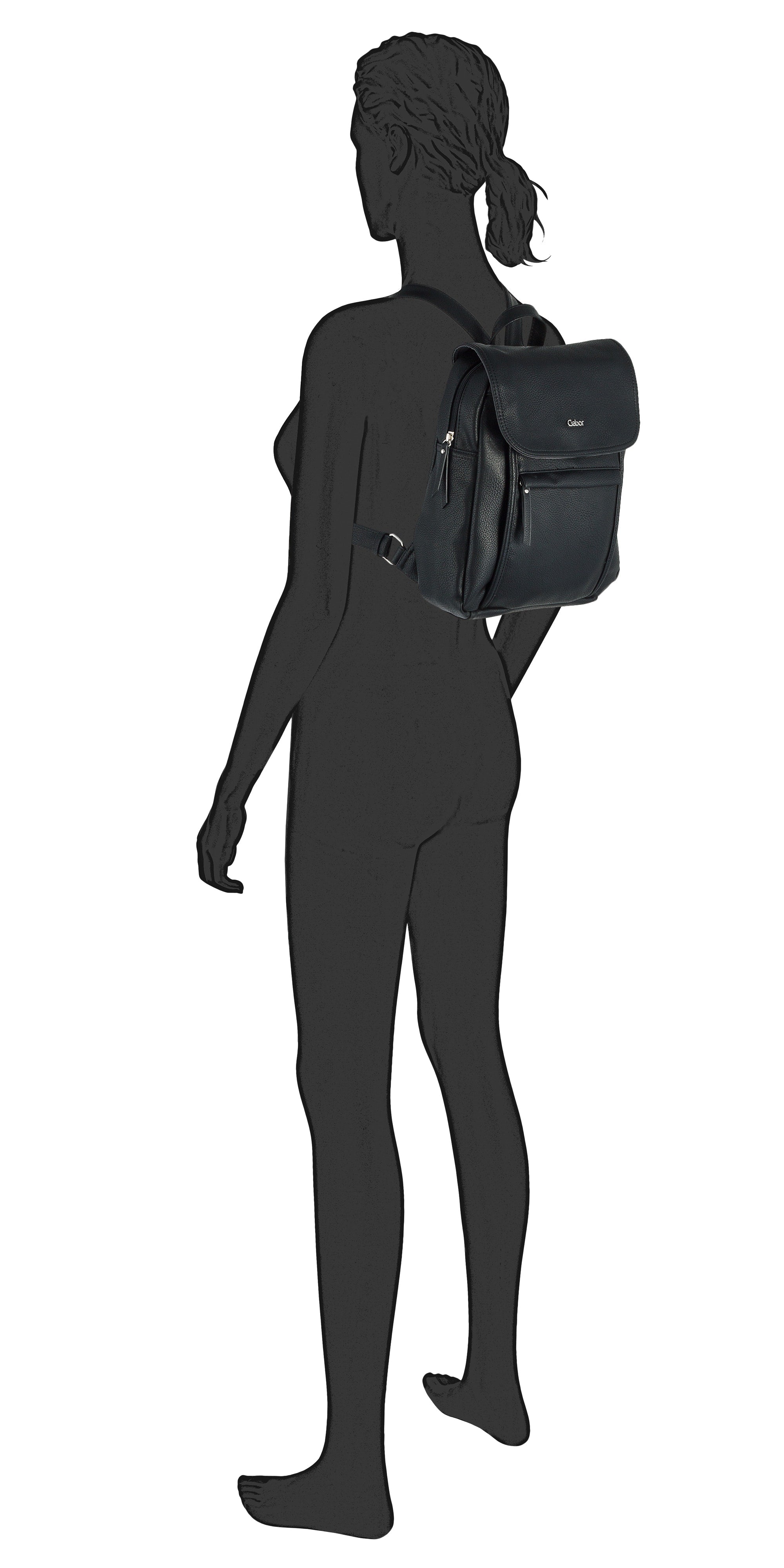 Gabor Bags Mina Rucksack M, Schwarz – Ansicht 3
