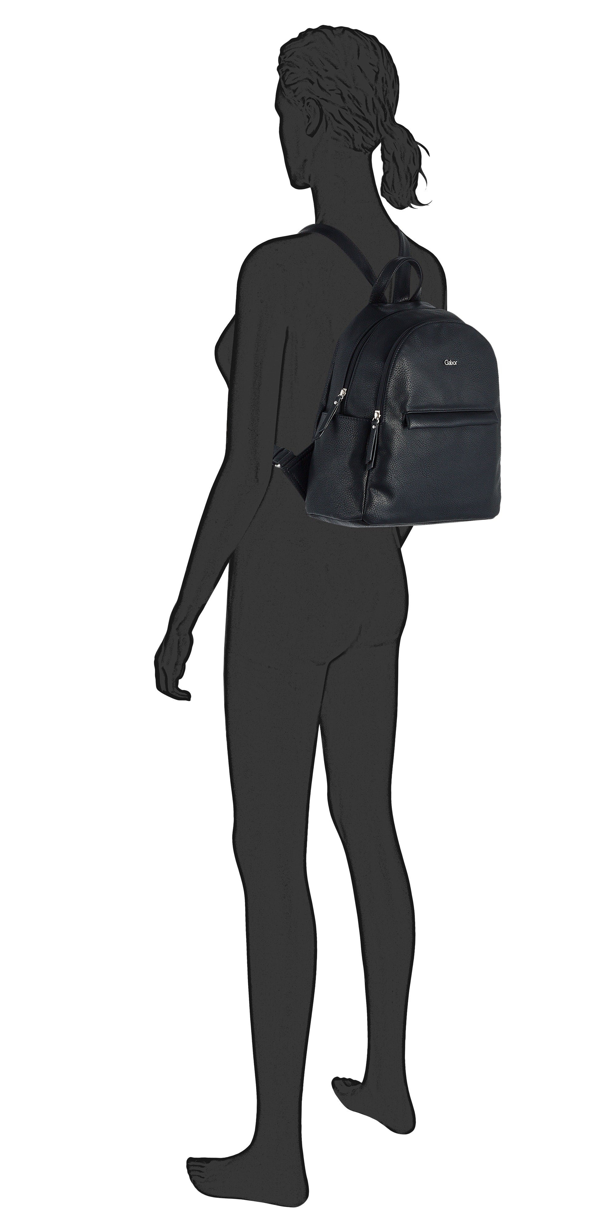 Gabor Bags Mina Rucksack M, Schwarz – Ansicht 3