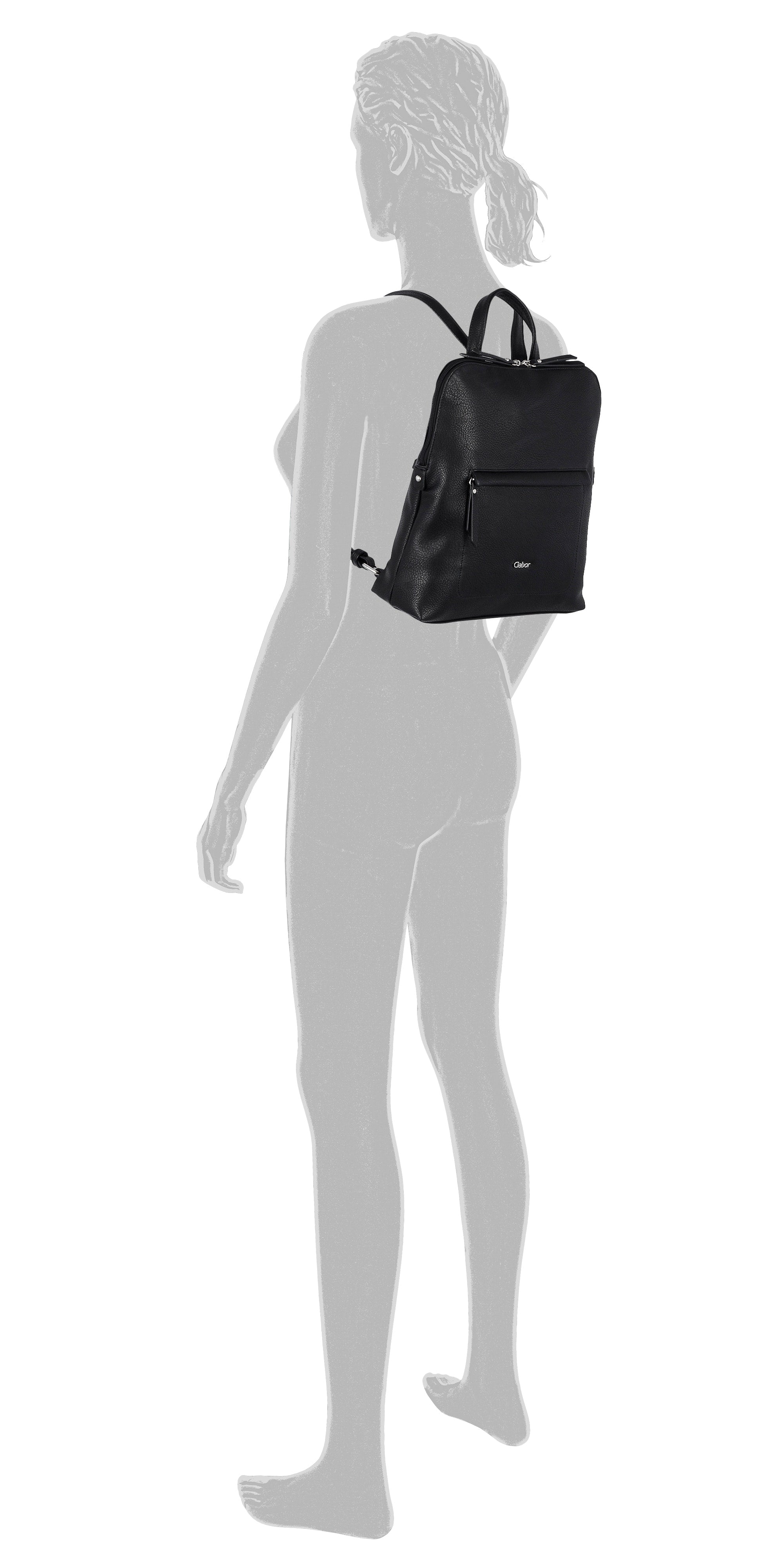 Gabor Bags Mina Rucksack M, Schwarz – Ansicht 1