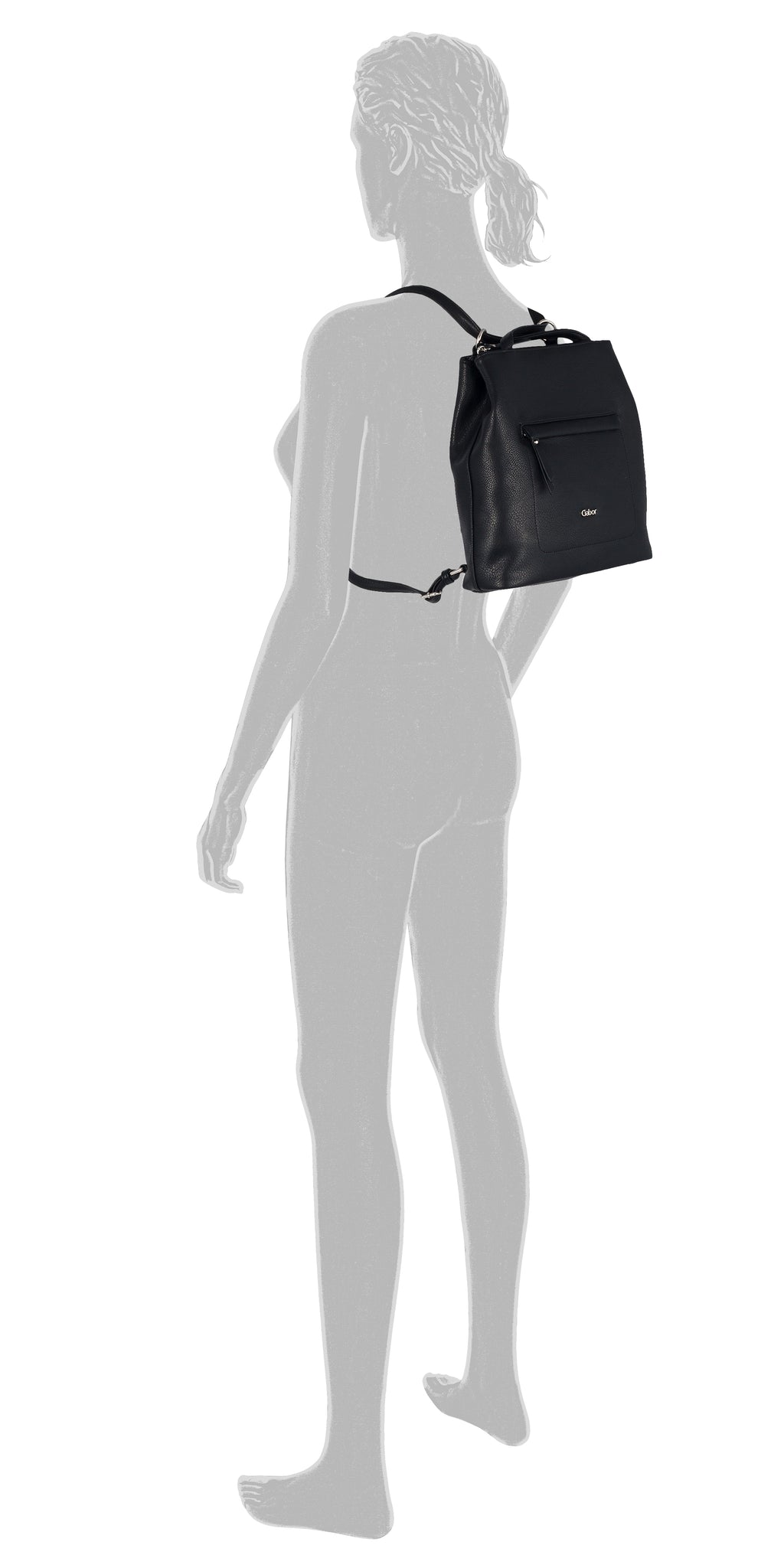 Gabor Bags Mina Rucksack M, Schwarz – Ansicht 1