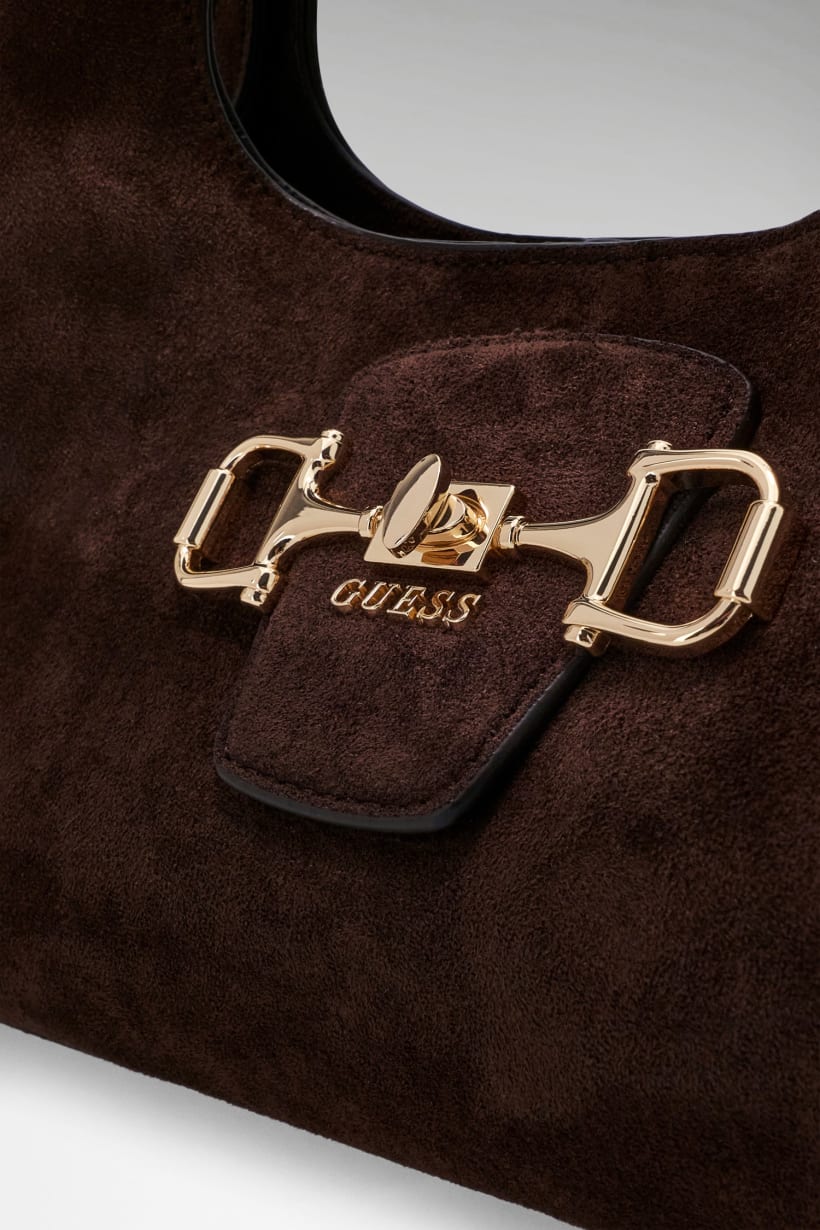 GUESS Sunset Small Hobo Espresso – Logo-Detail