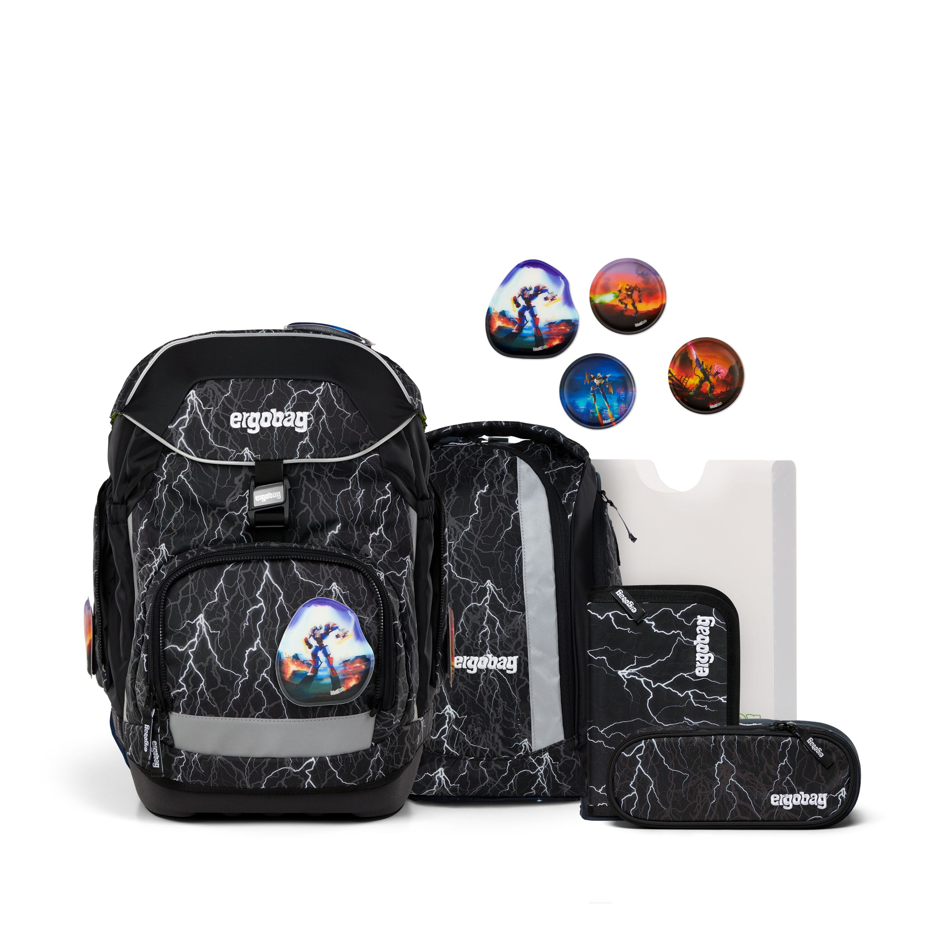 Ergobag Pack Schulranzen-Set, Super ReflektBär