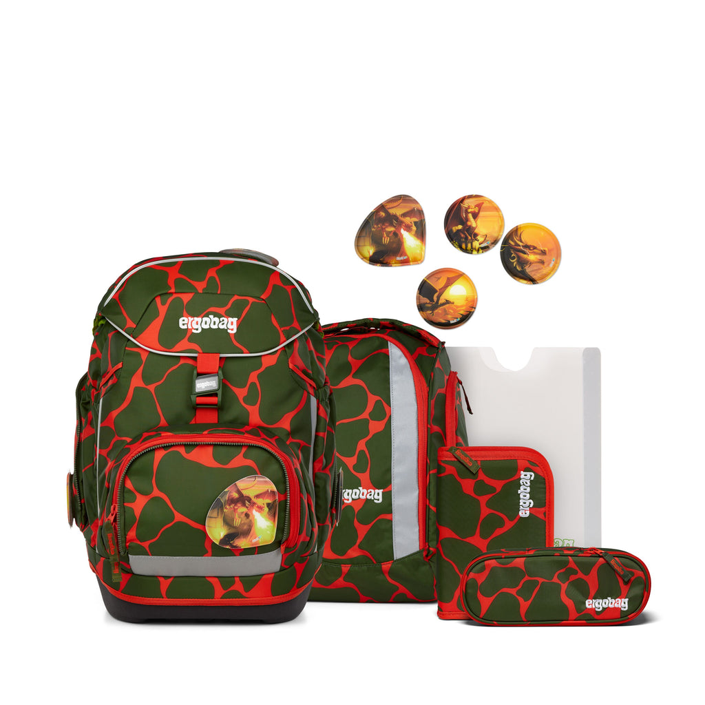 Ergobag Pack Schulranzen-Set, FeuerspeiBär