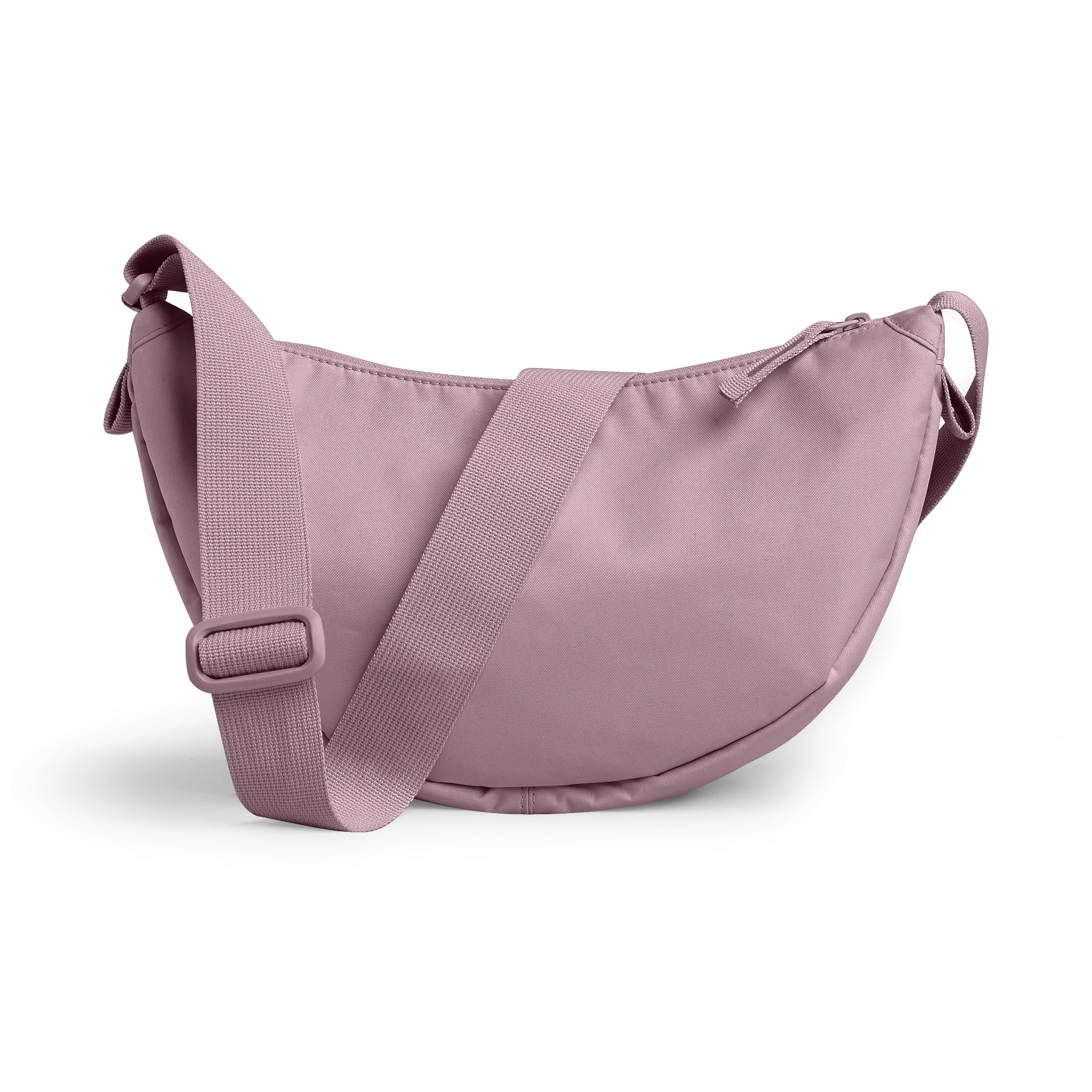 MOON BAG SMALL Monochrome Edition Tasche in calamary (Altrosa) als Studioaufnahme in Rückansicht.