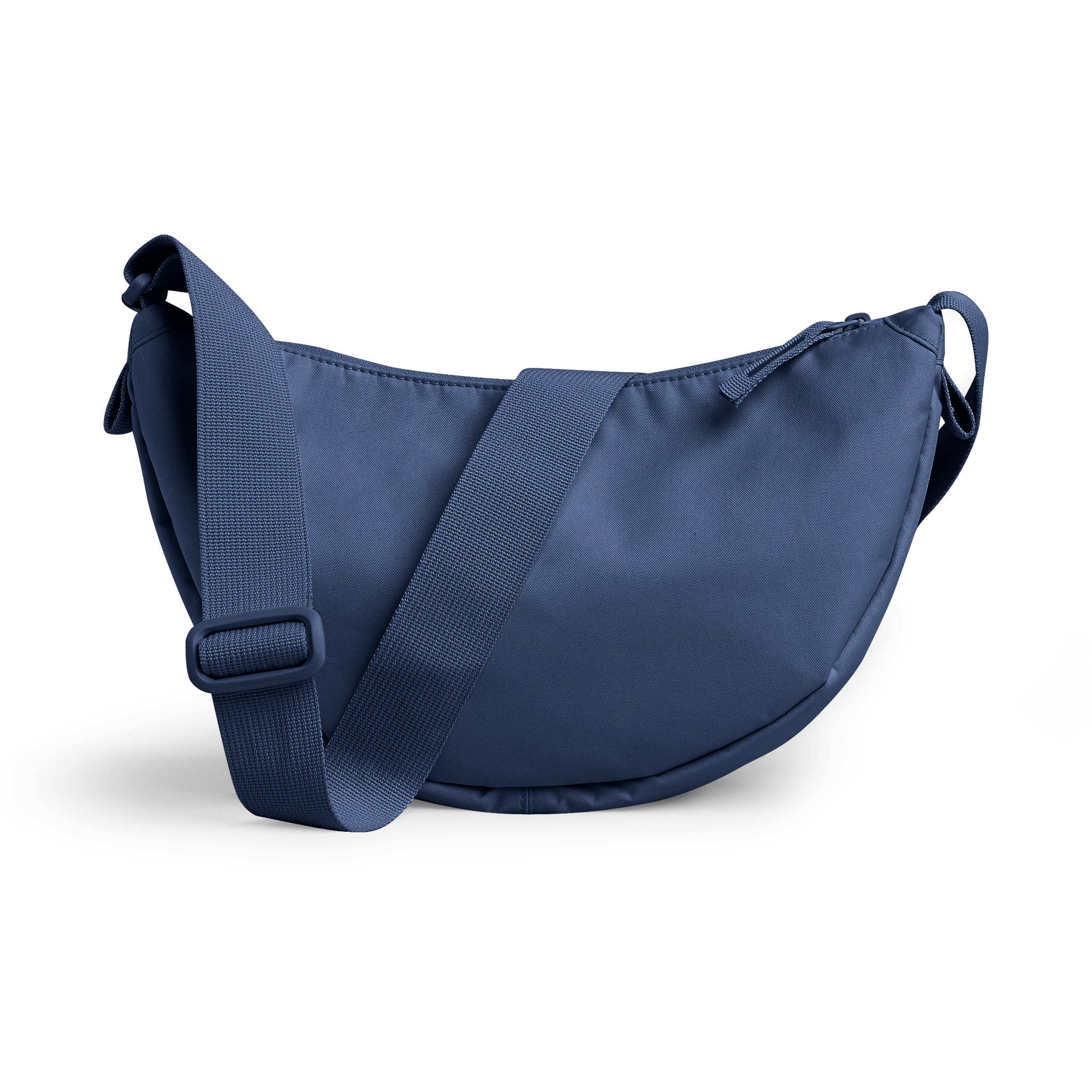 MOON BAG SMALL Monochrome Edition Tasche in dark ocean als Rückansicht.