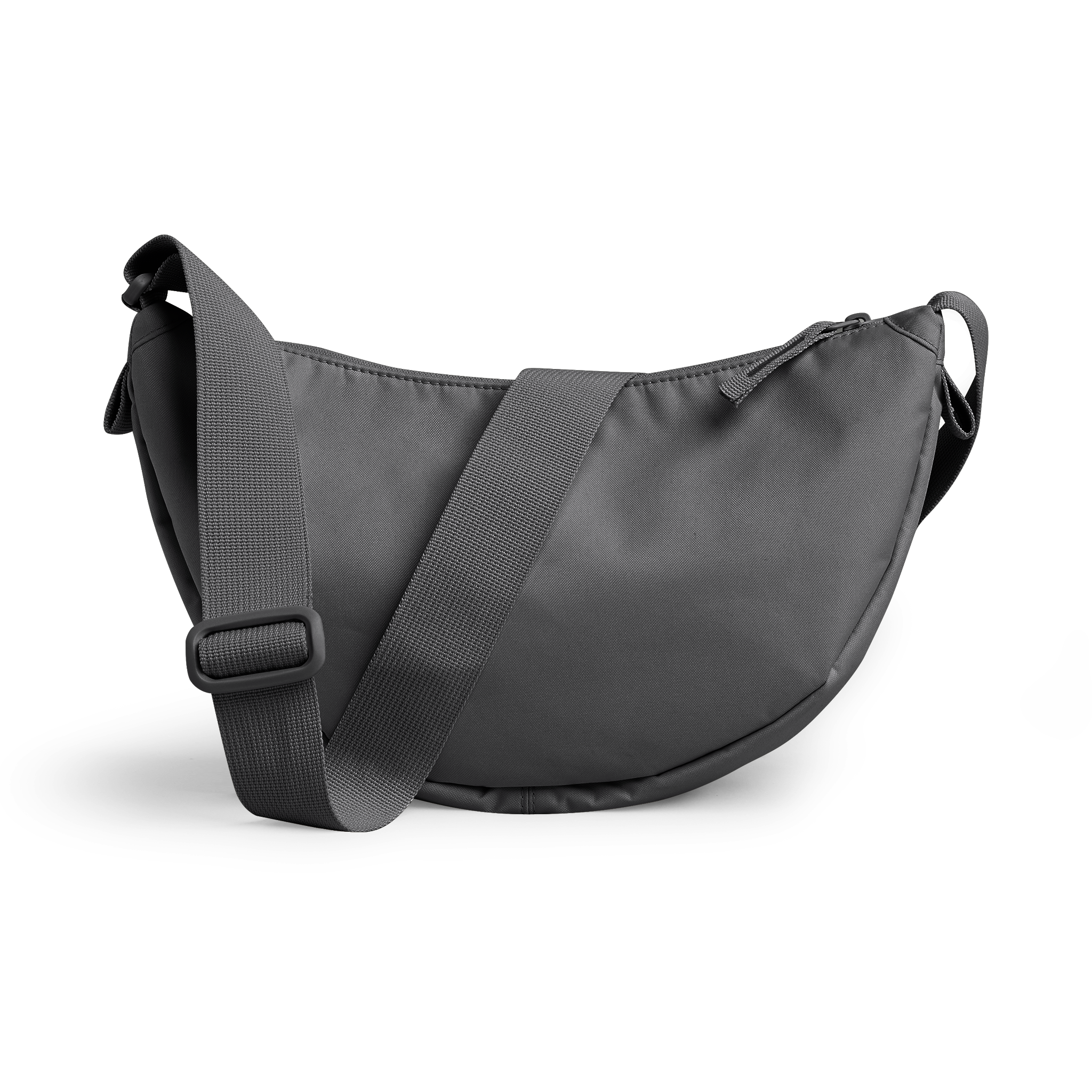 MOON BAG Tasche in shark (Dunkelgrau) als Studioaufnahme in Rückansicht.