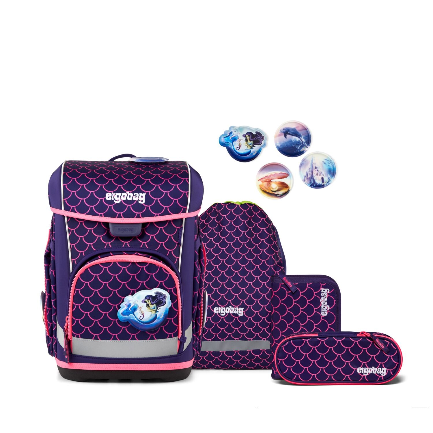 Ergobag Cubo light Schulranzen-Set, PerlentauchBär