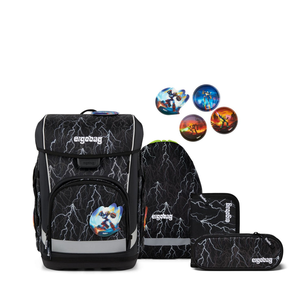 Ergobag Cubo light Schulranzen-Set, Super ReflektBär