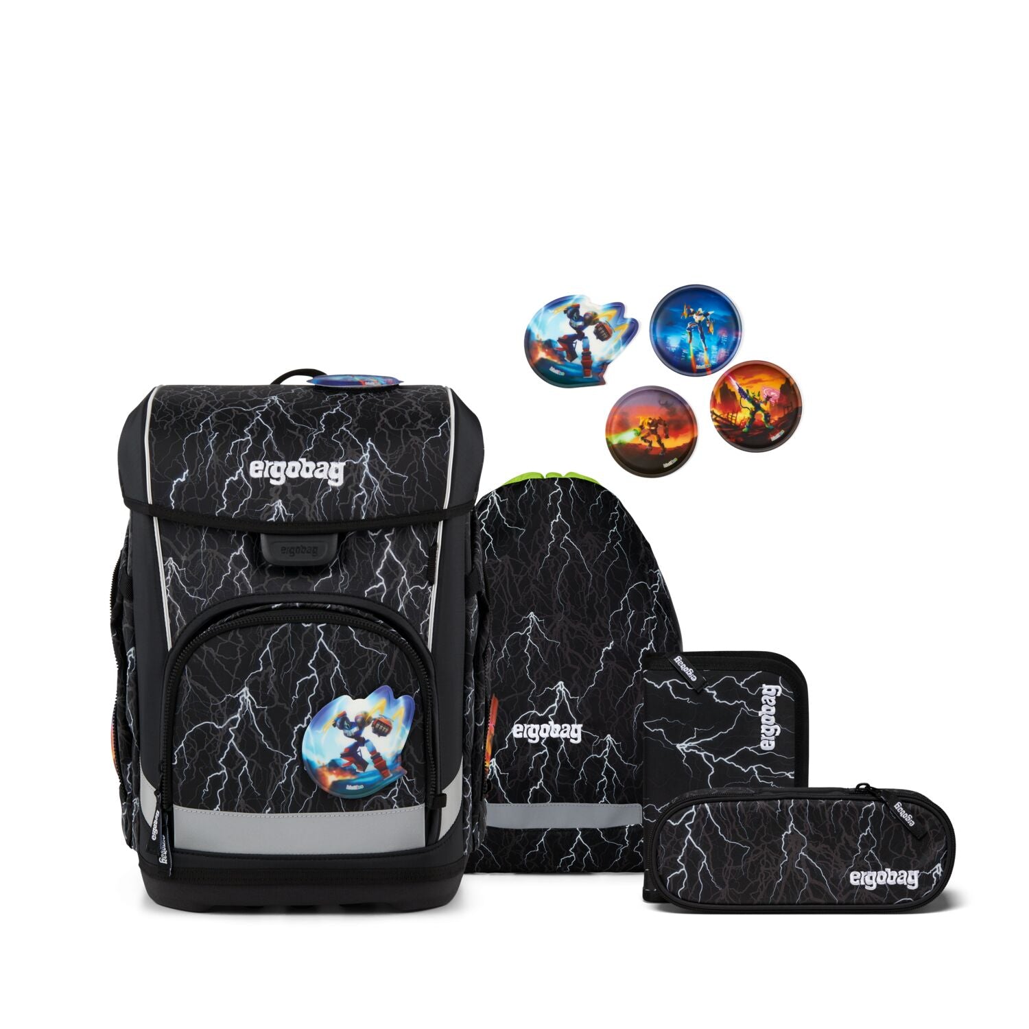 Ergobag Cubo light Schulranzen-Set, Super ReflektBär