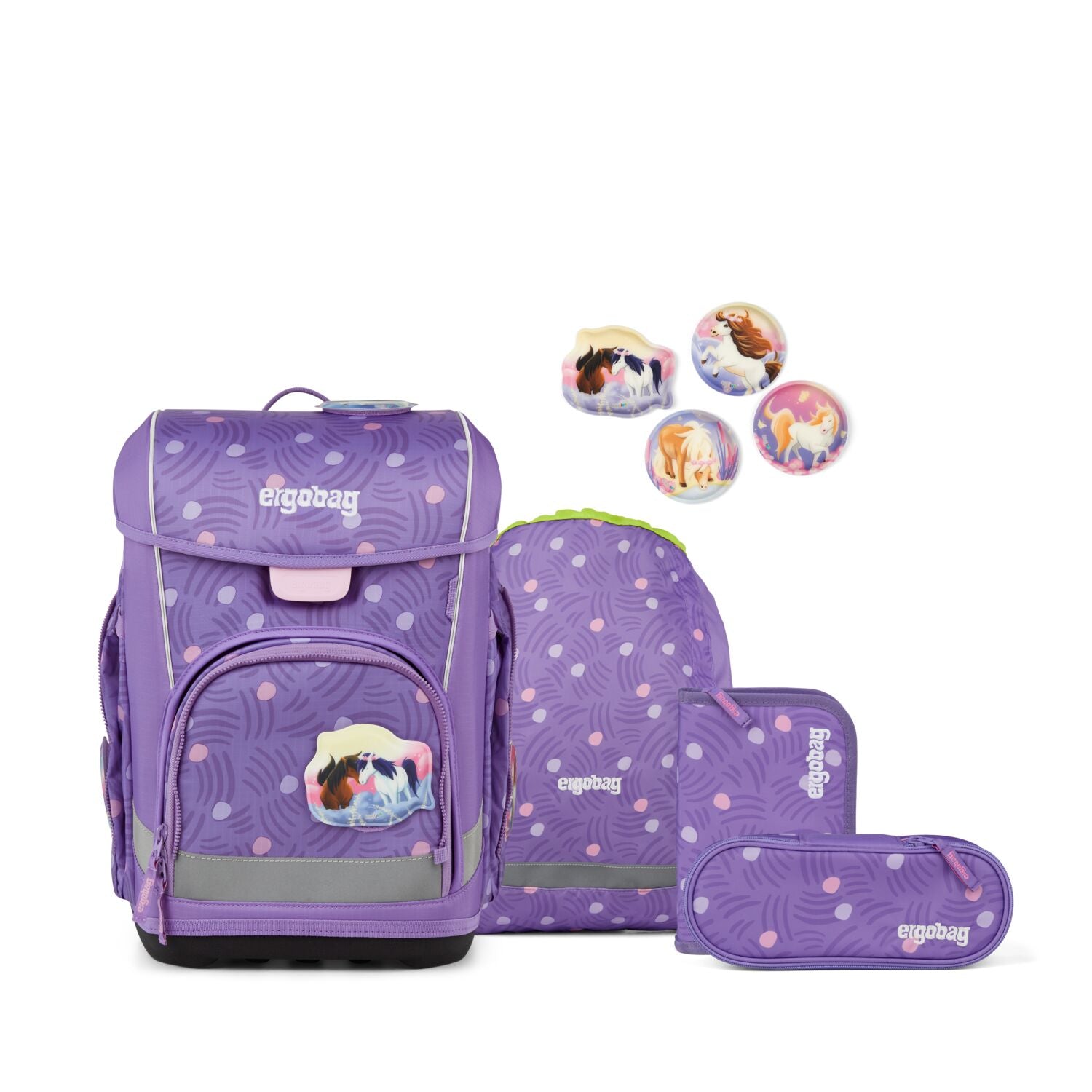 Ergobag Cubo light Schulranzen-Set, PonyBäradies