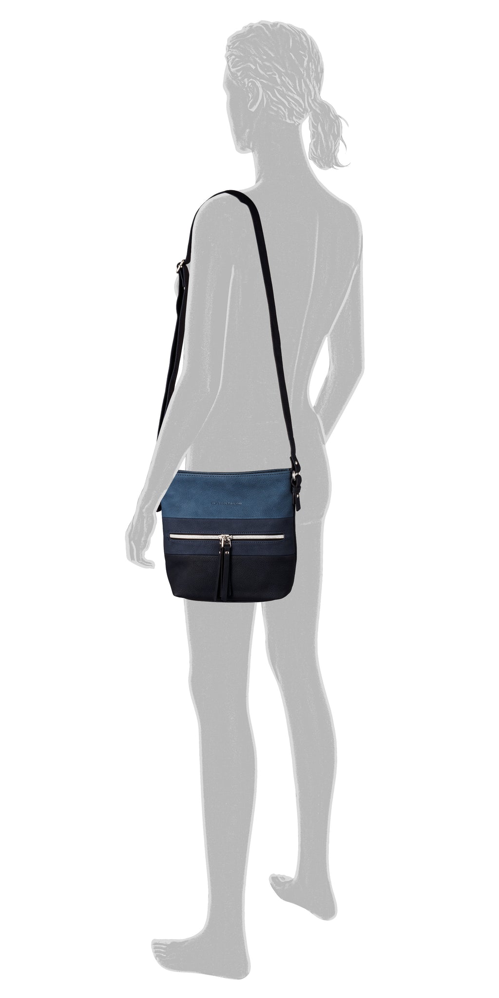 Tom Tailor ELLEN Umhängetasche M, Jeansblau meliert – Ansicht 5