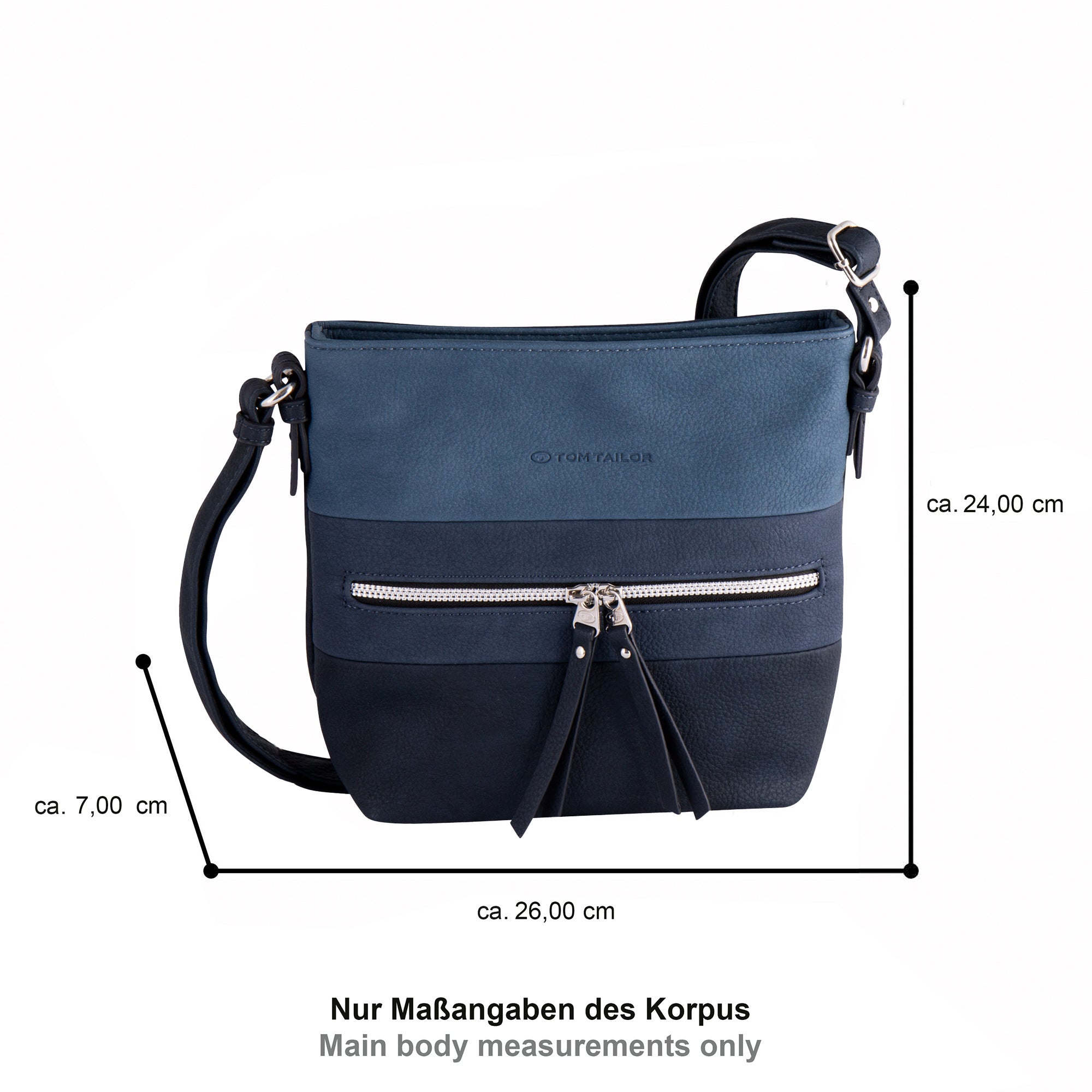 Tom Tailor ELLEN Umhängetasche M, Jeansblau meliert – Ansicht 1