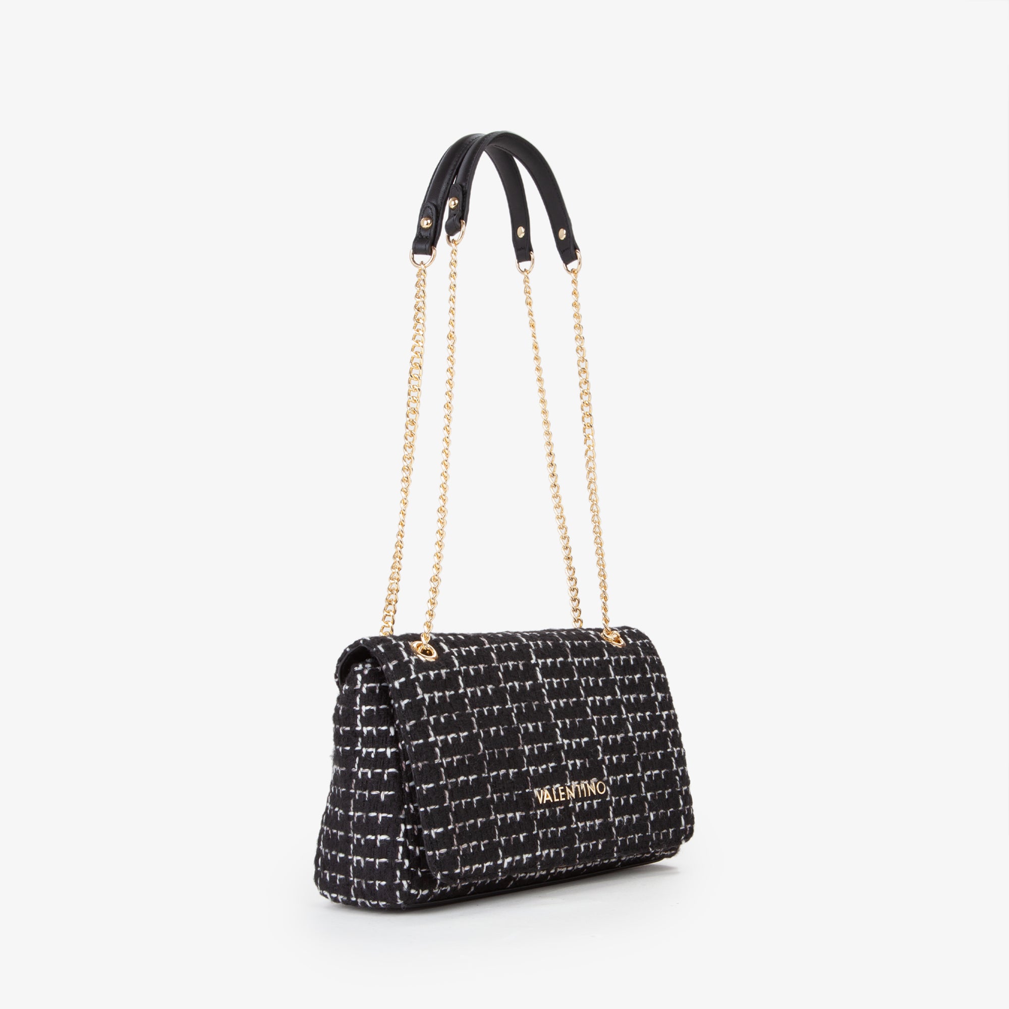 Valentino Bags TWEED Schultertasche, Schwarz, Mehrfarbig – Ansicht 3