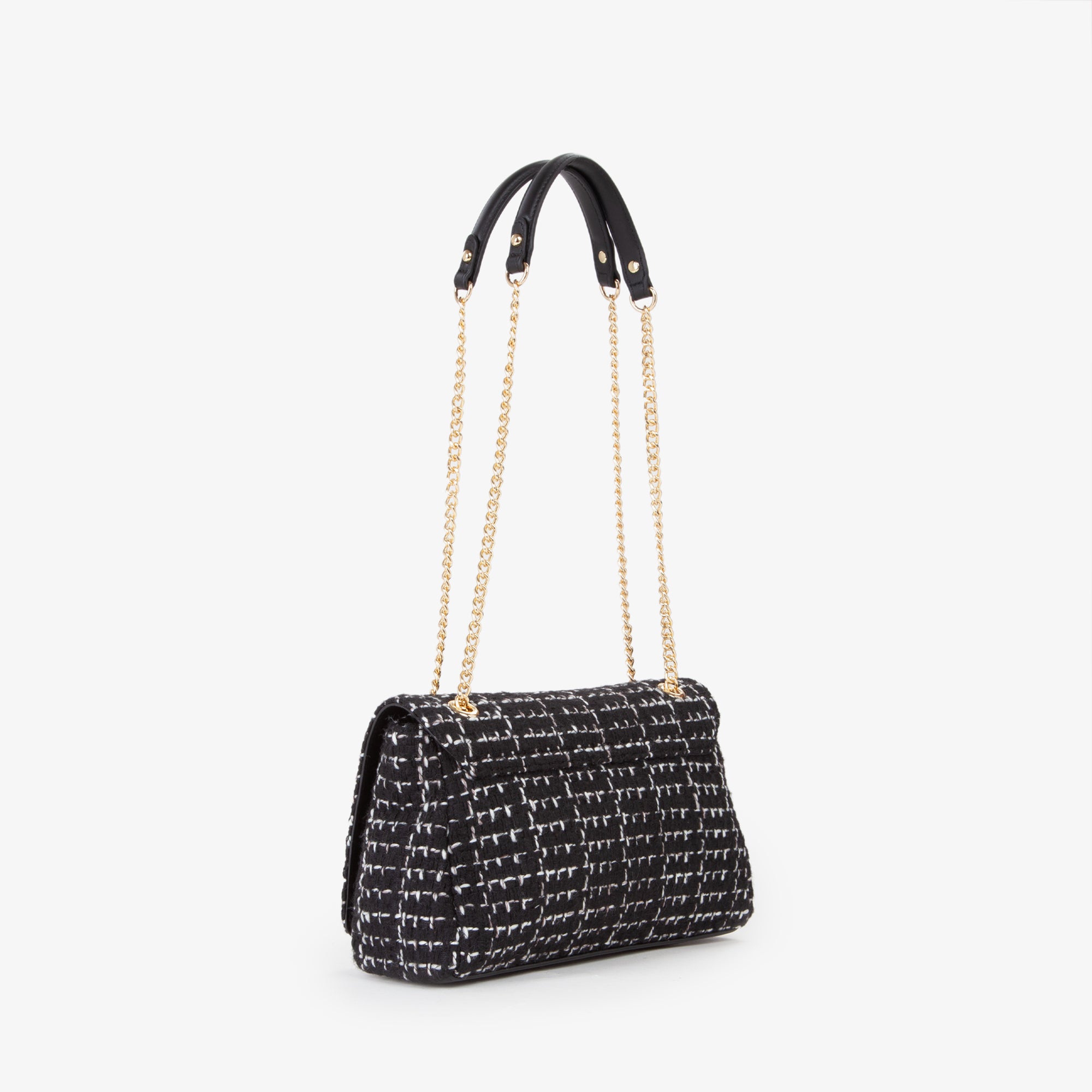 Valentino Bags TWEED Schultertasche, Schwarz, Mehrfarbig – Ansicht 4