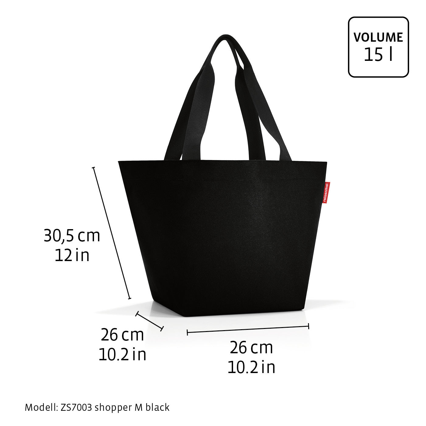 Reisenthel Shopper M, Bouclé Black – Produktansicht 7