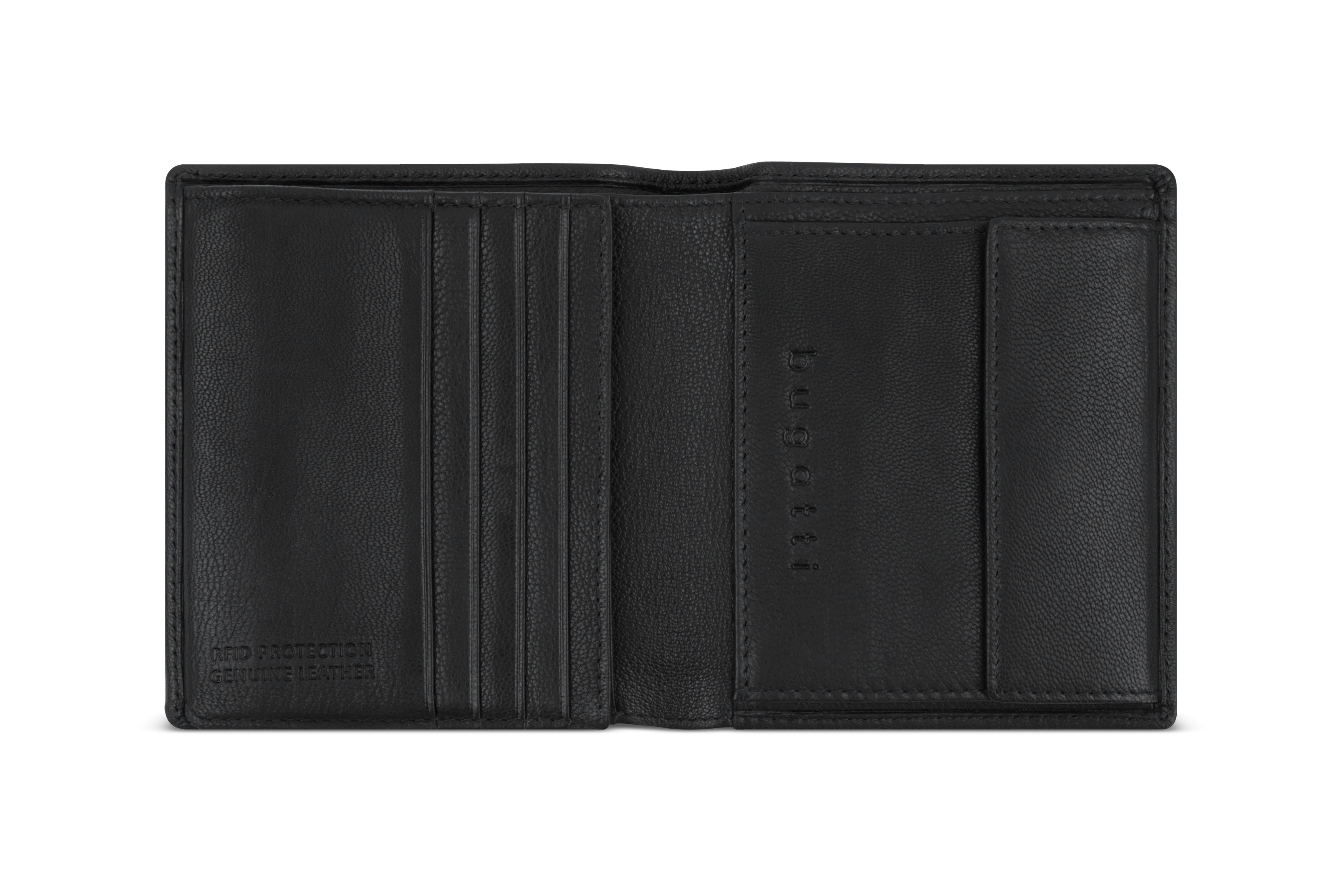 Bugatti Black Magic Hochformatbörse, schwarz – Ansicht 1