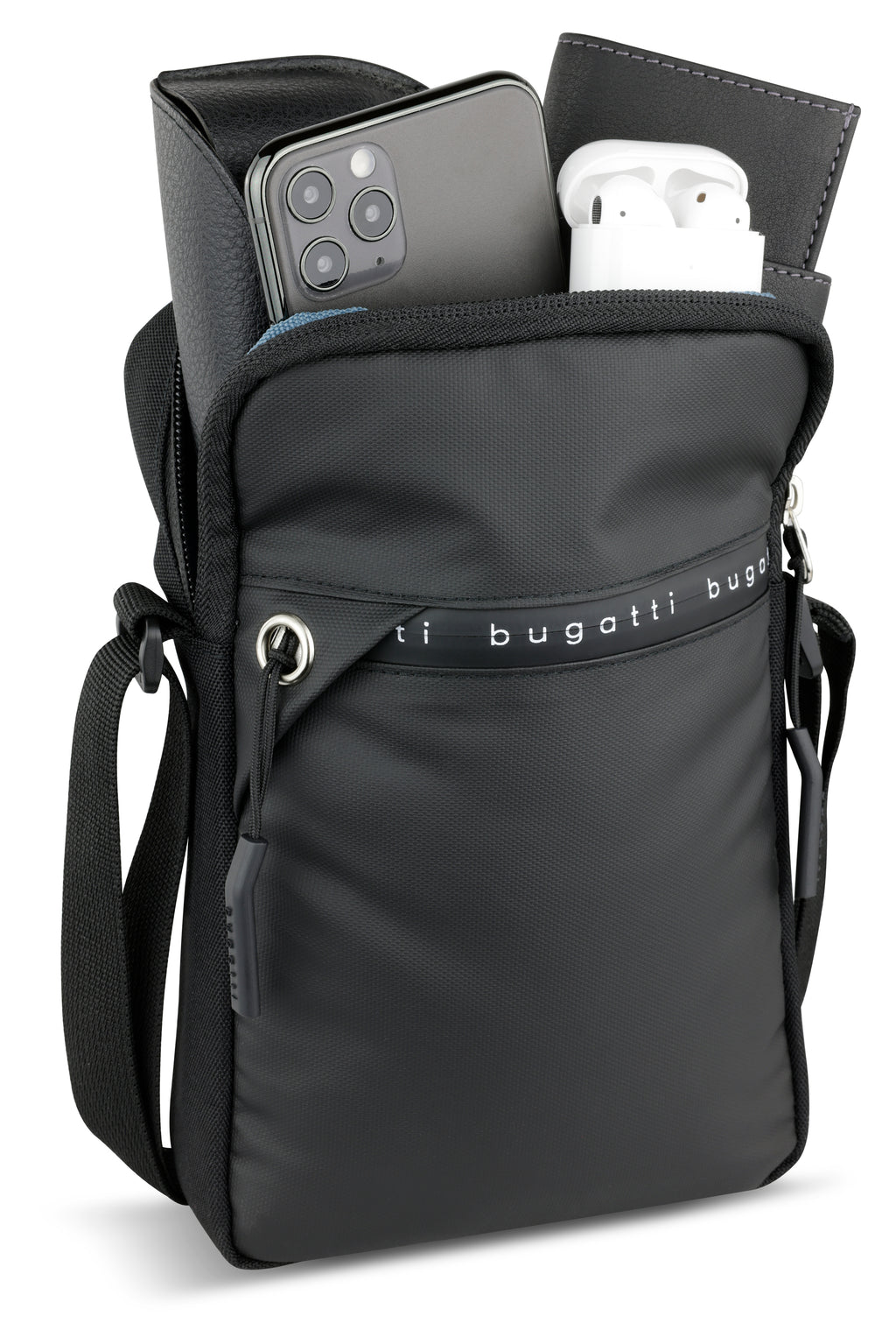 Bugatti Reporter Blanc De Light Schultertasche, klein, schwarz – Ansicht 1