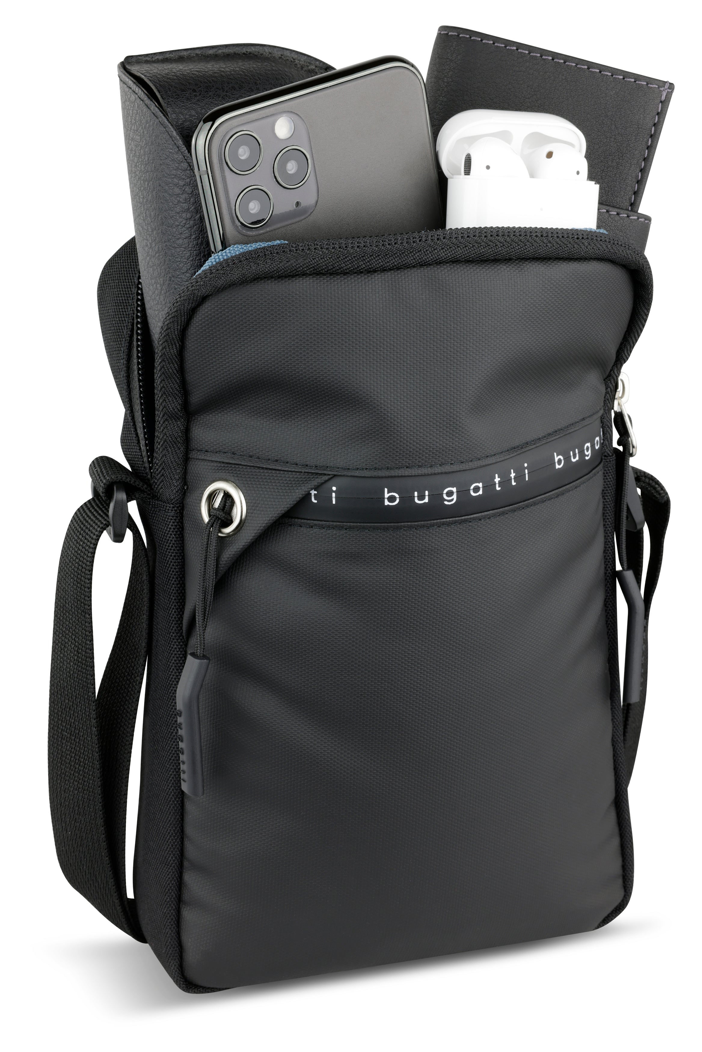 Bugatti Reporter Blanc De Light Schultertasche, klein, schwarz – Ansicht 1