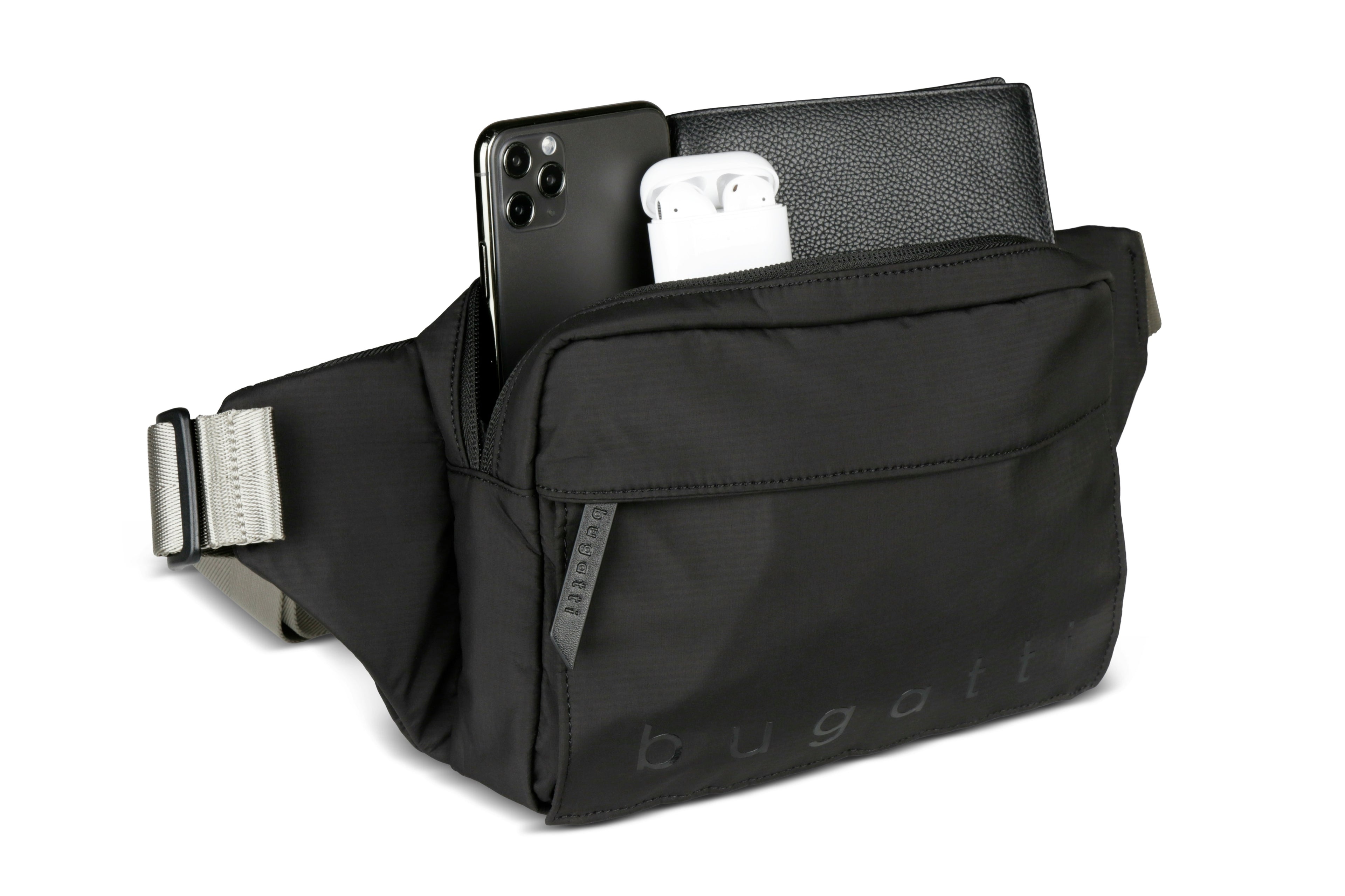 Bugatti Legere Bauchtasche, schwarz – Ansicht 1