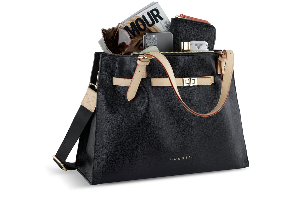 Bugatti ELLA Schultertasche groß, schwarz – Ansicht 1