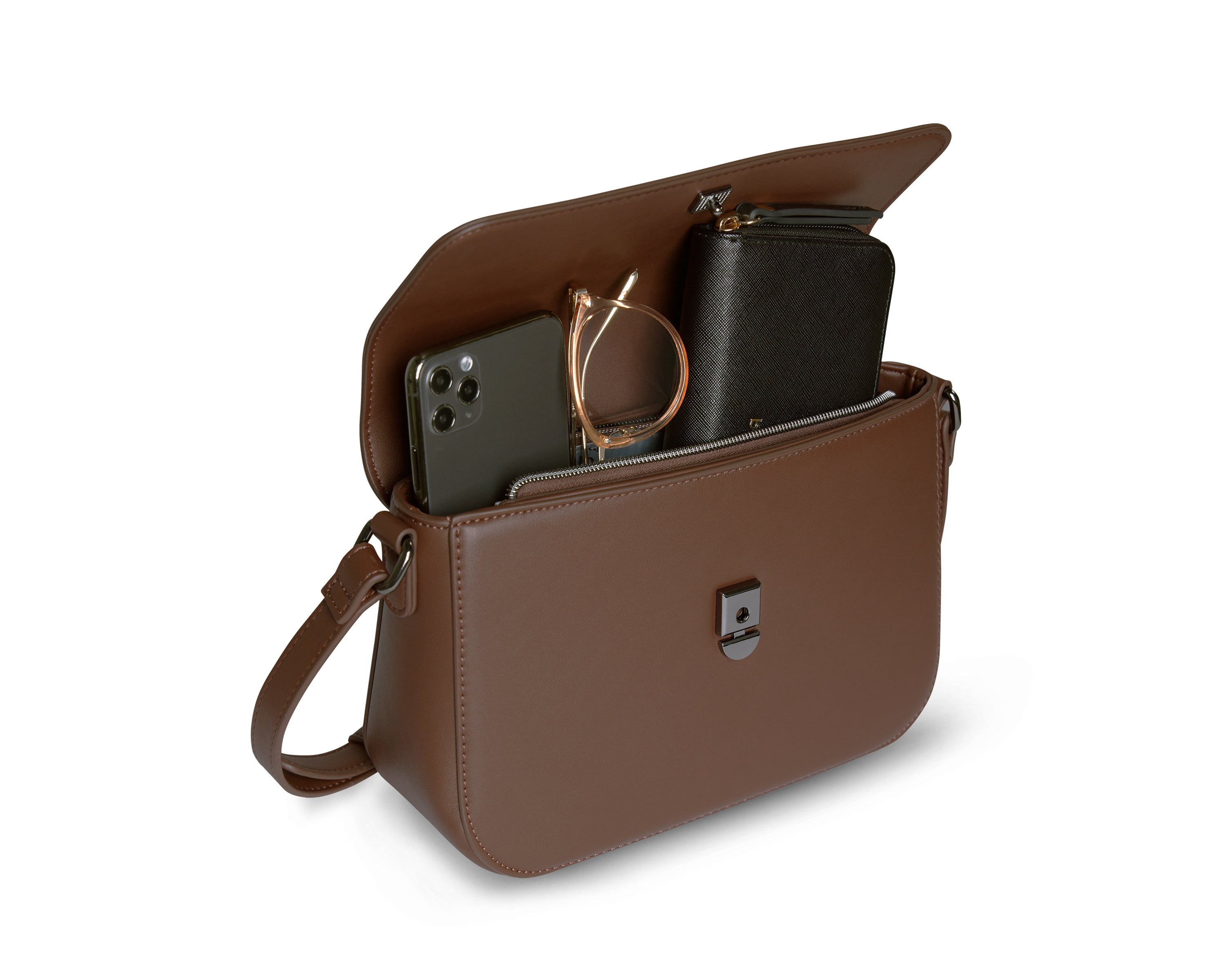 Bugatti Almata Schultertasche M, braun – 49666302 – Ansicht 1