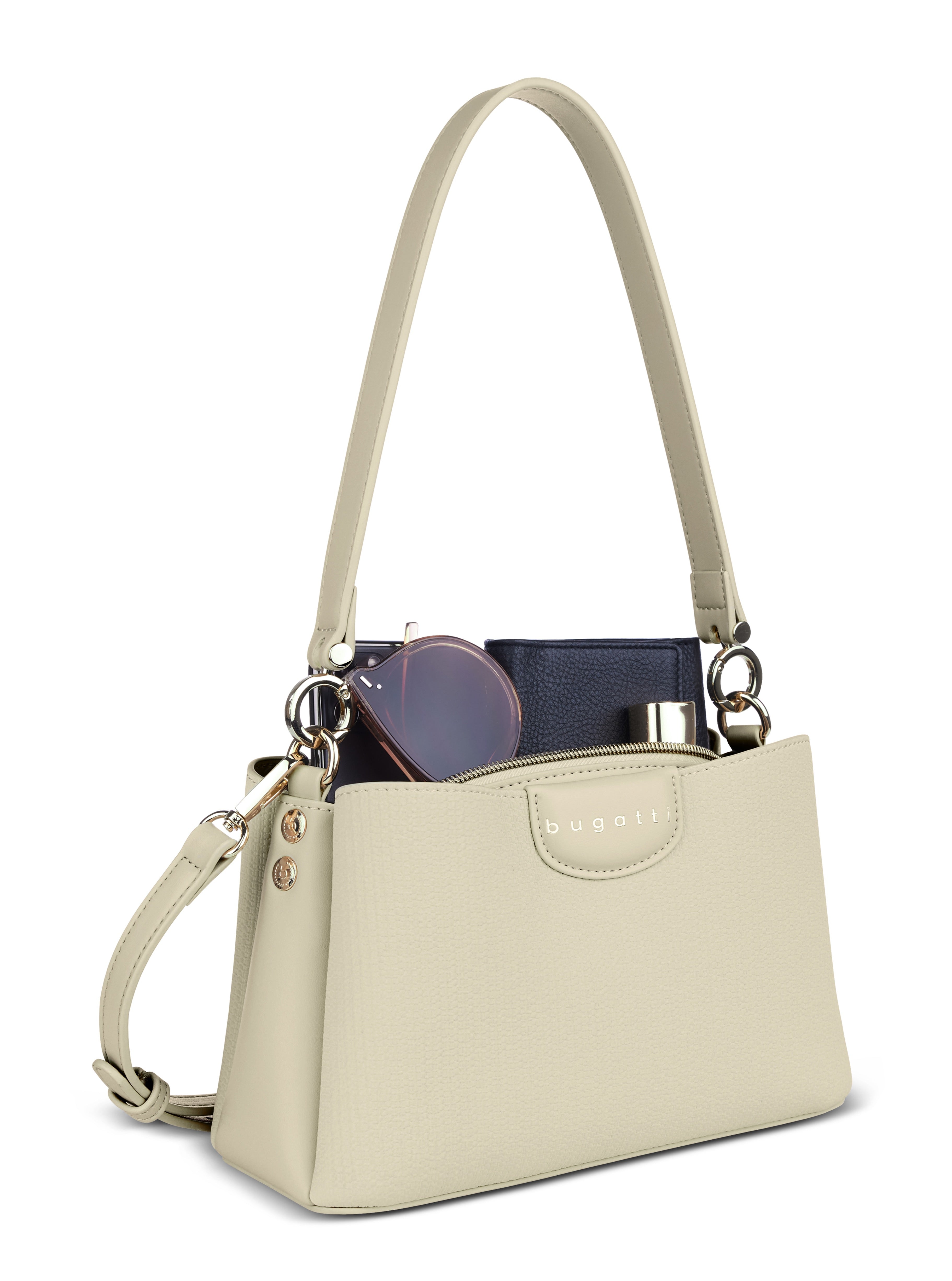 Bugatti LEAH Schultertasche, beige – Ansicht 1