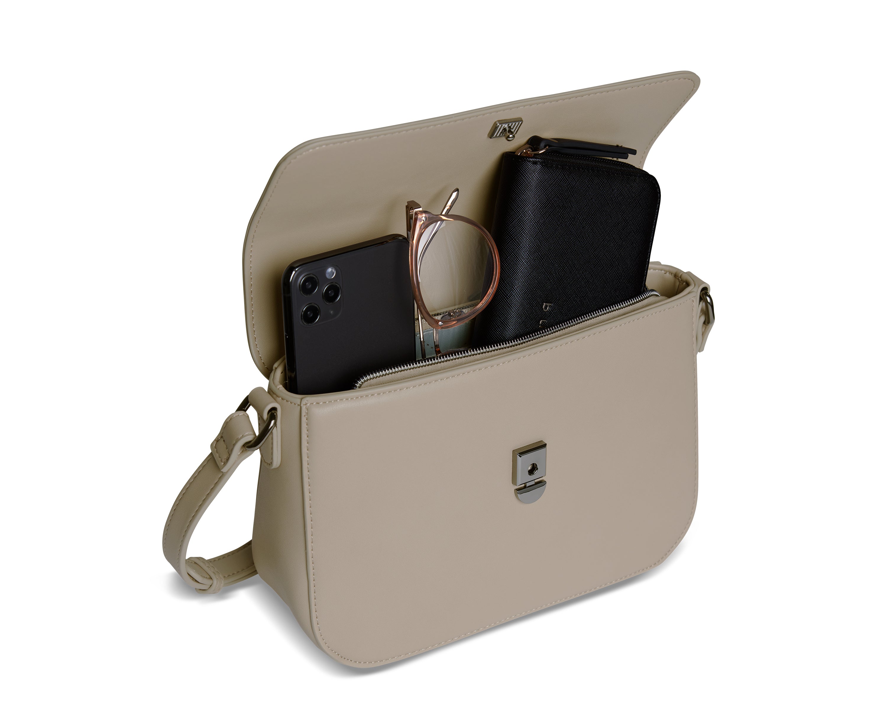 Bugatti Almata Schultertasche M, sand – 49666354 – Ansicht 1