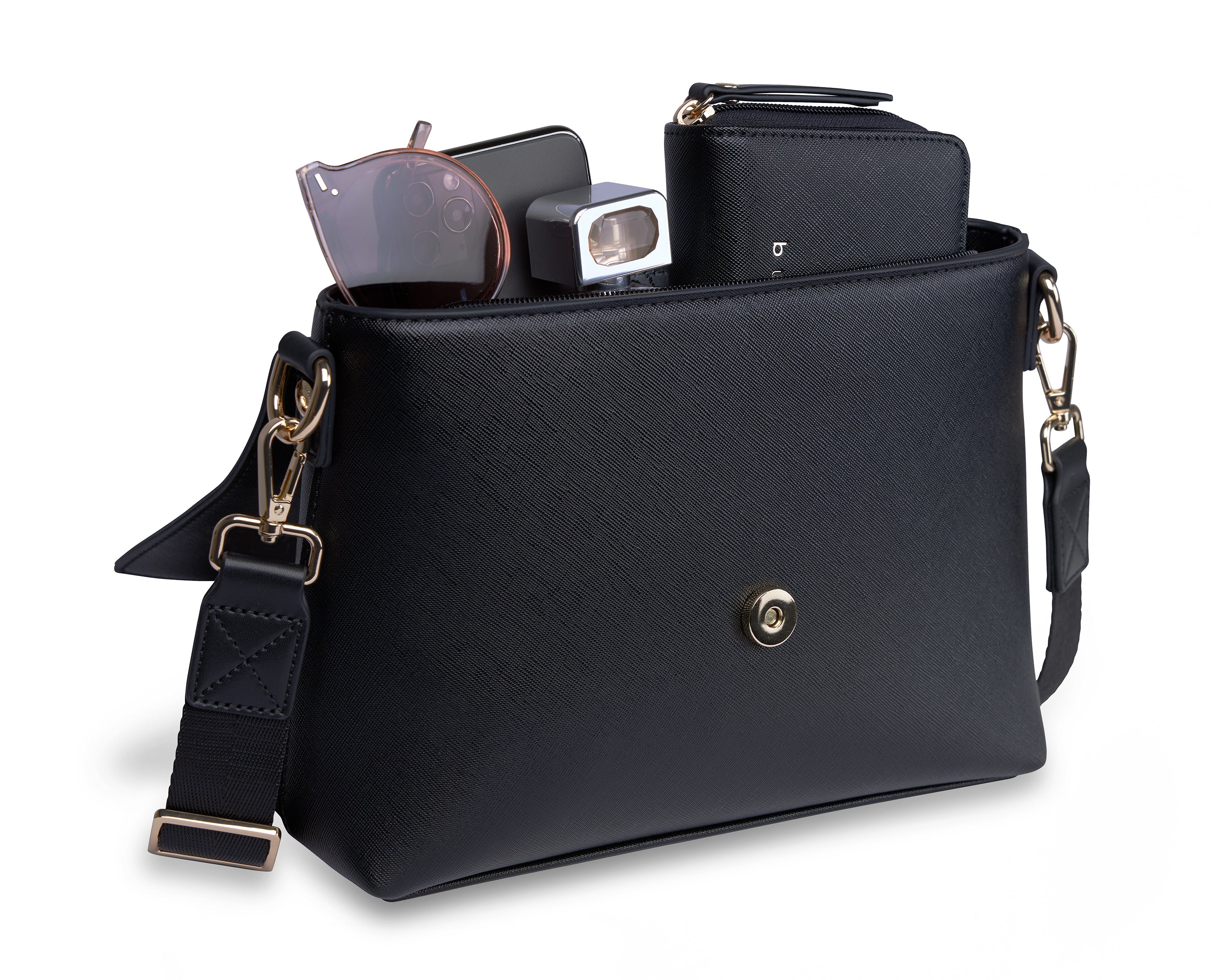 Bugatti Schultertasche Ella, Saffino Schwarz