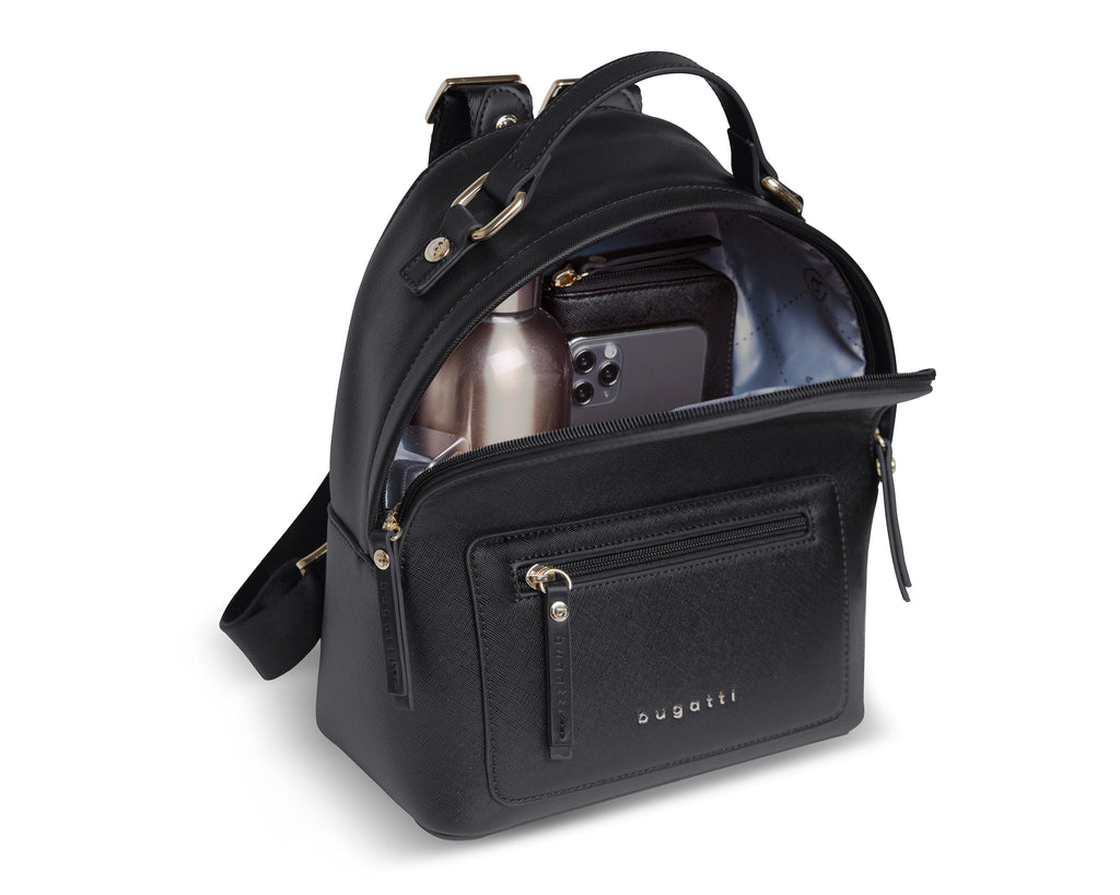 Bugatti ELLA Rucksack klein, schwarz saffiano – Ansicht 1