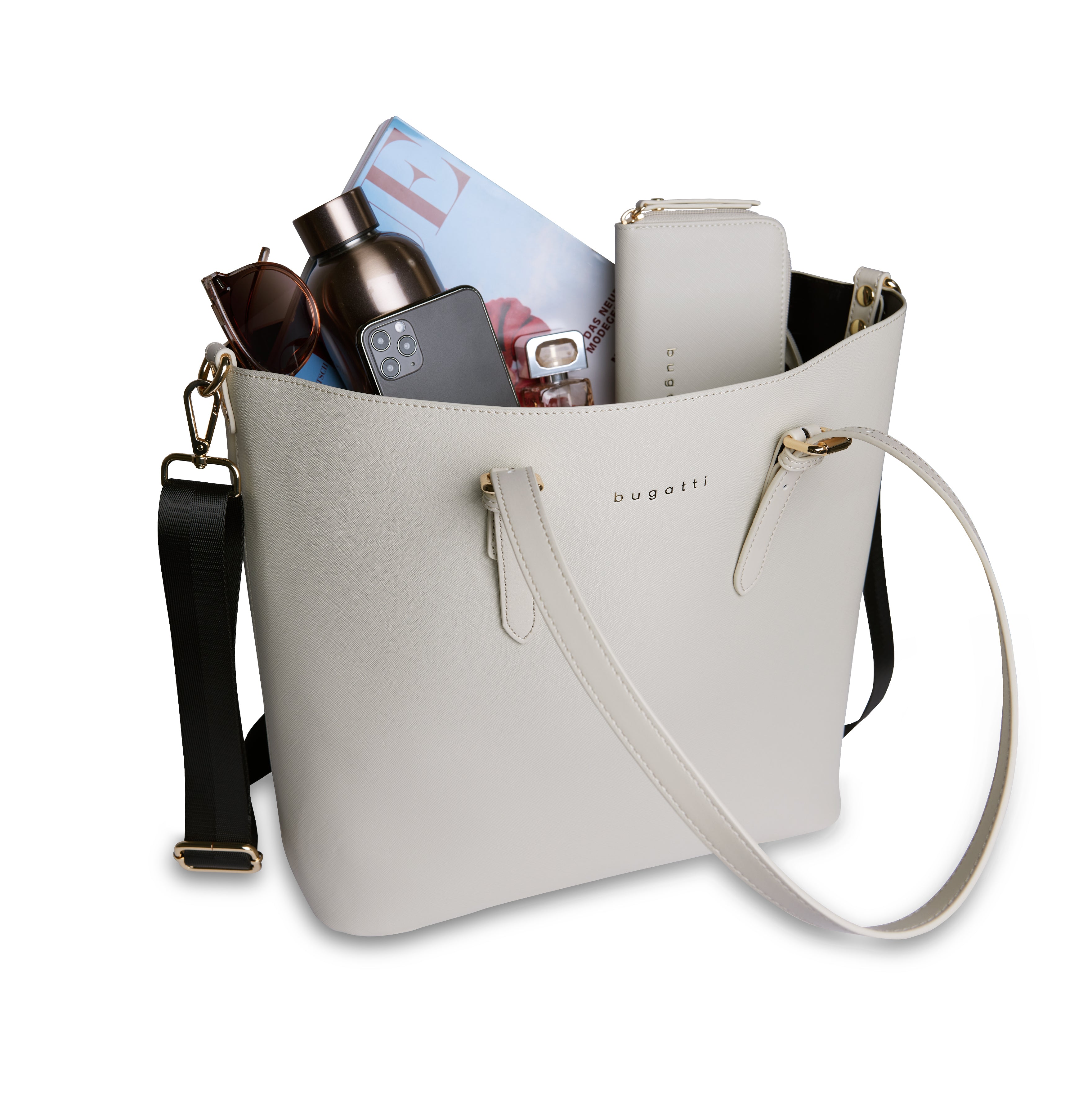Bugatti Ella Shopper L, beige saffiano – Ansicht 1