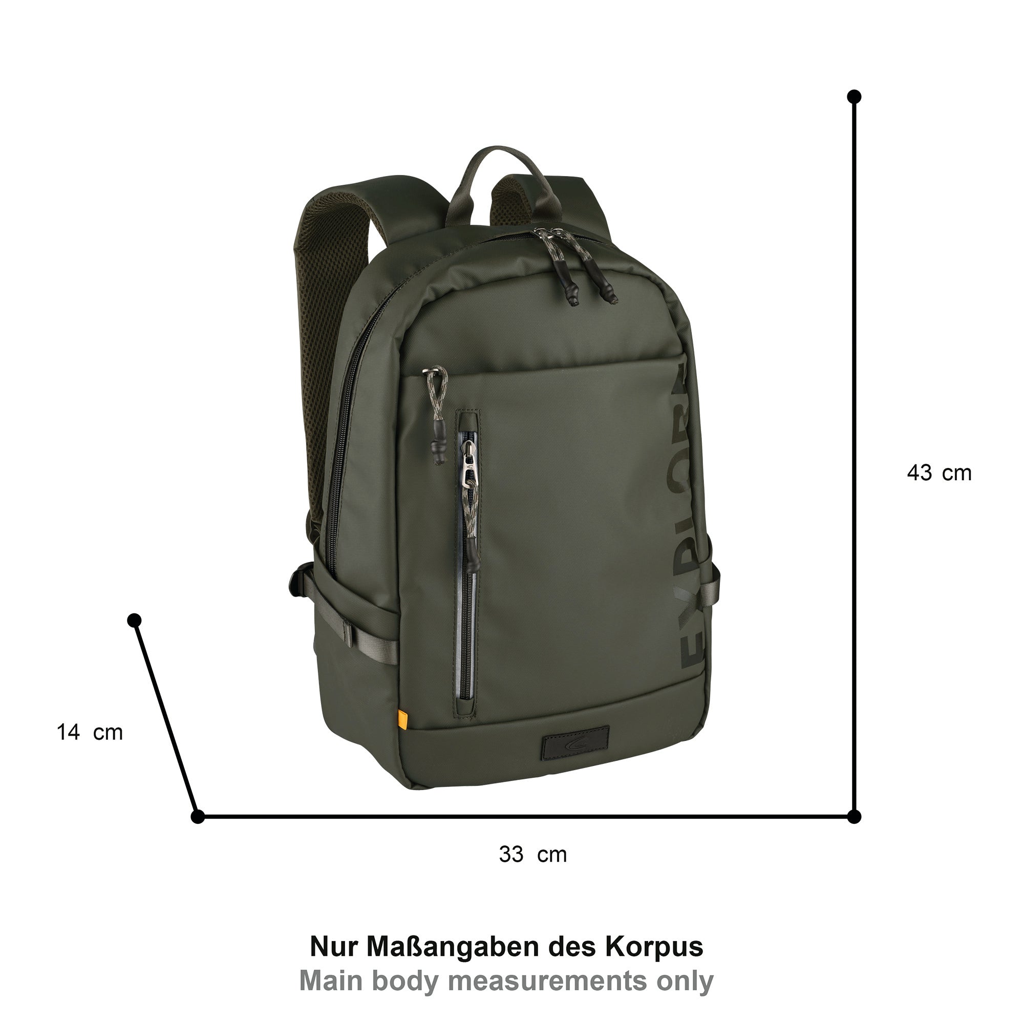 camel active Explore Rucksack M, Khaki – Ansicht 1