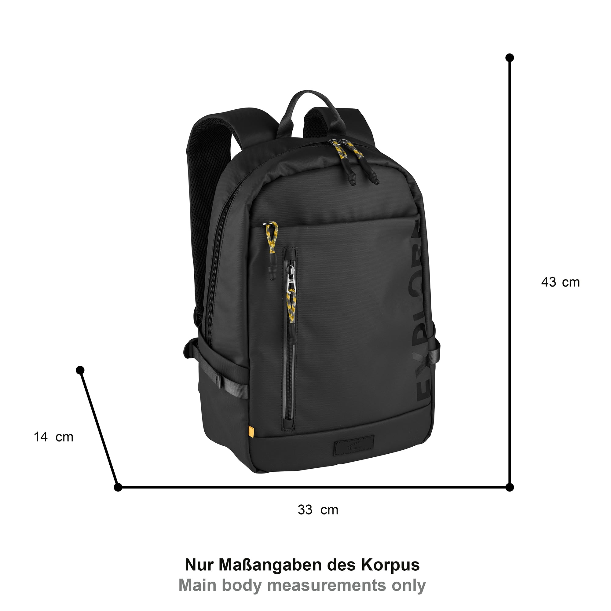 camel active Explore Rucksack M, Schwarz – Ansicht 1