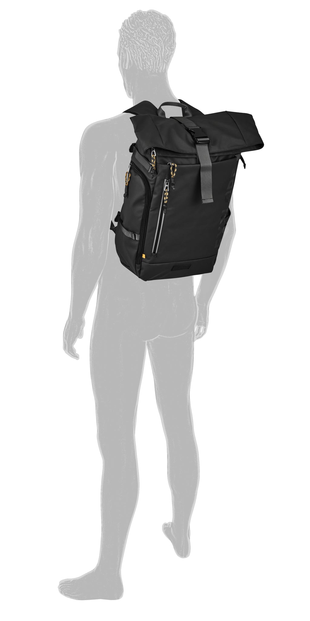 camel active Explore Rolltop-Rucksack L, Schwarz – Ansicht 5
