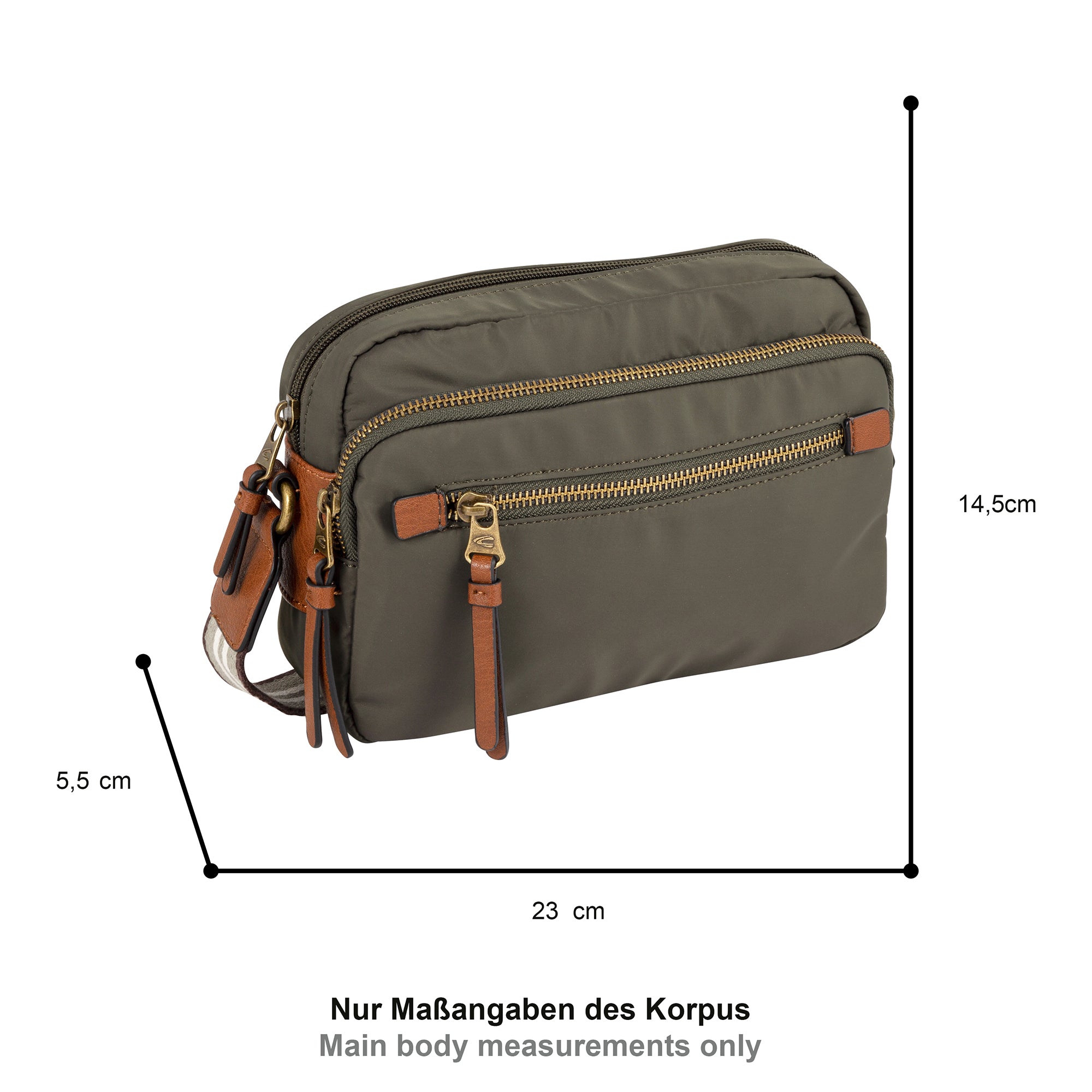 camel active Bari Umhängetasche M, Khaki – Ansicht 1