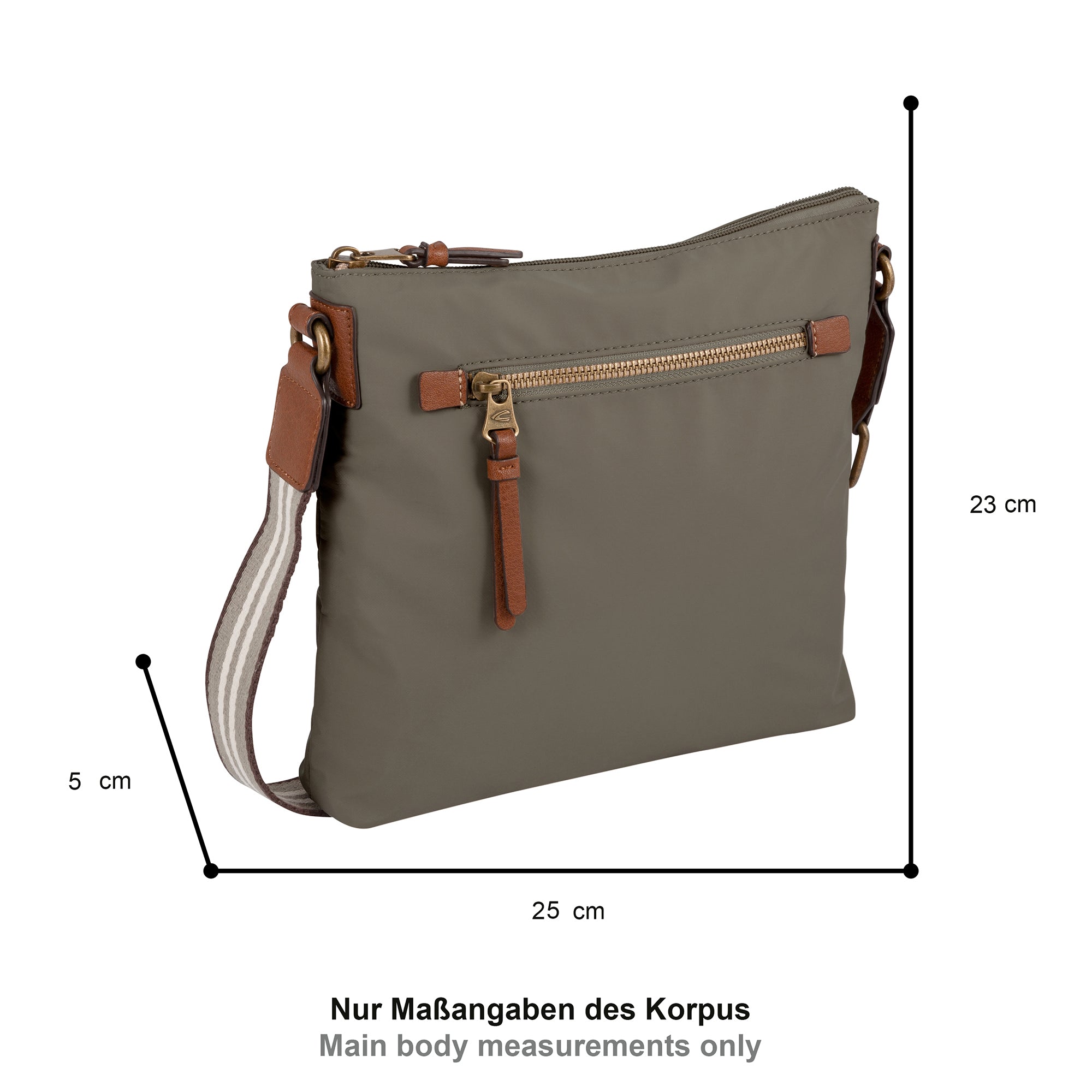 camel active Bari Umhängetasche L, Khaki – Ansicht 1