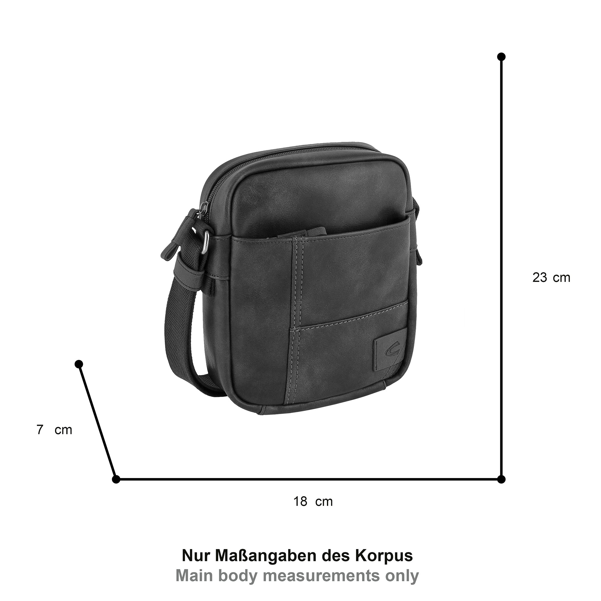 camel active Laos Umhängetasche S, Schwarz – Ansicht 1