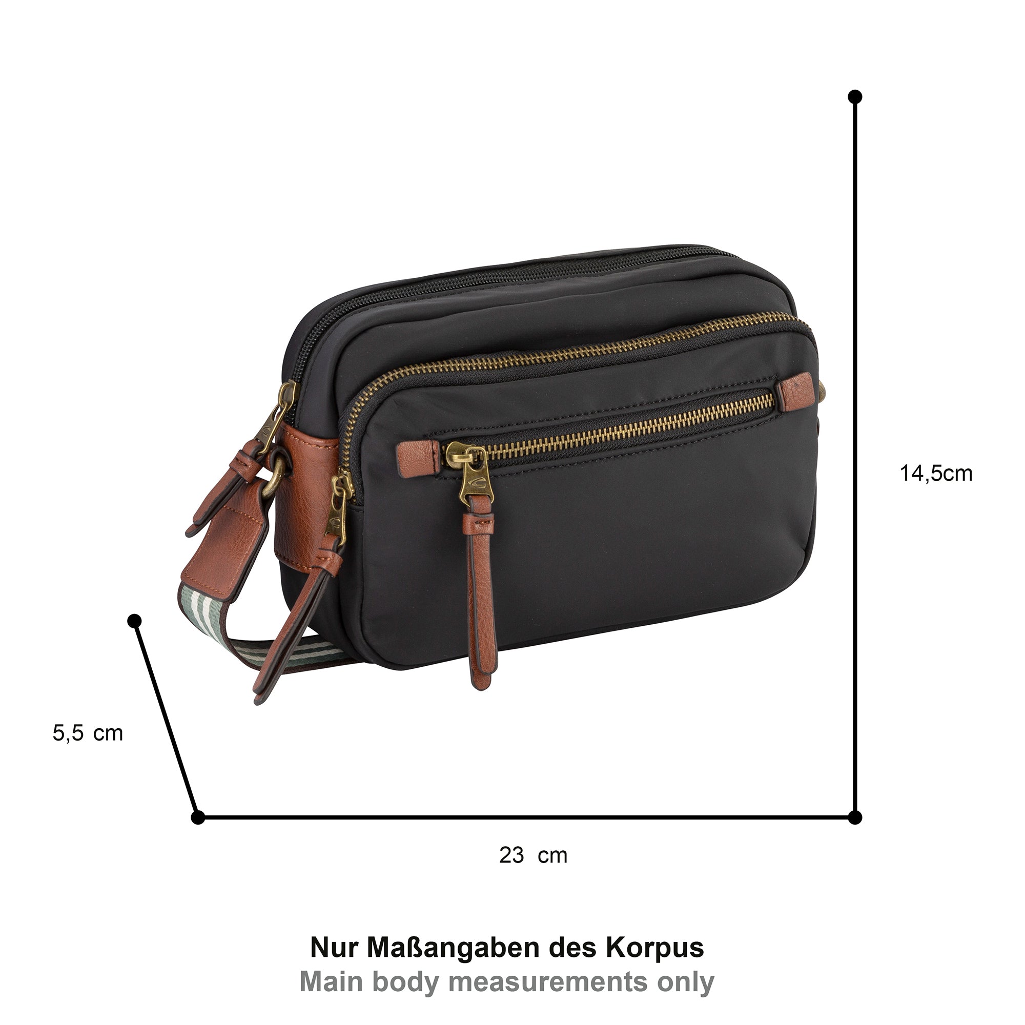 camel active Bari Umhängetasche M, Schwarz – Ansicht 1