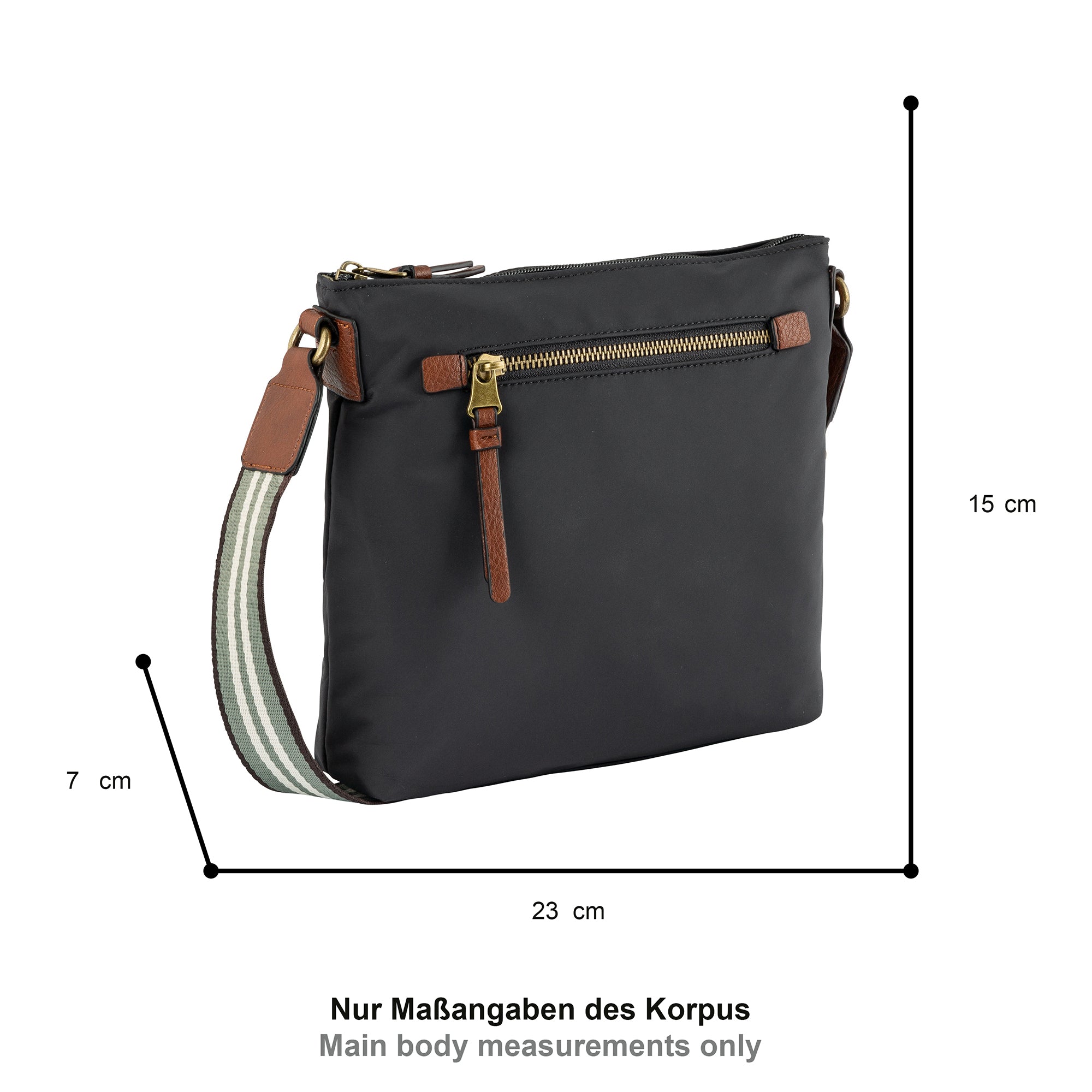 camel active Bari Umhängetasche L, Schwarz – Ansicht 1